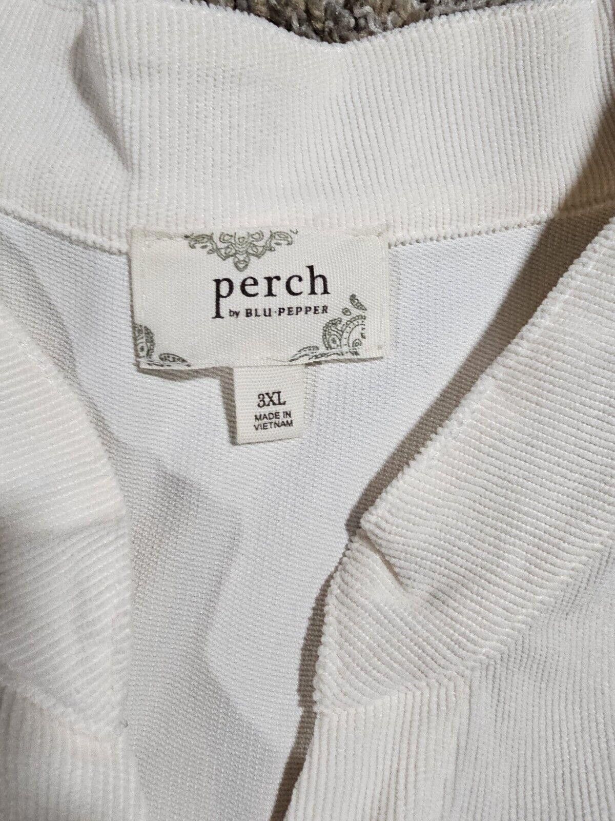 Designer Perch Blu Pepper 3/4 Sleeve Button Down 3XL Corduroy Pockets Size 3XL / US 20-22 - 3 Thumbnail