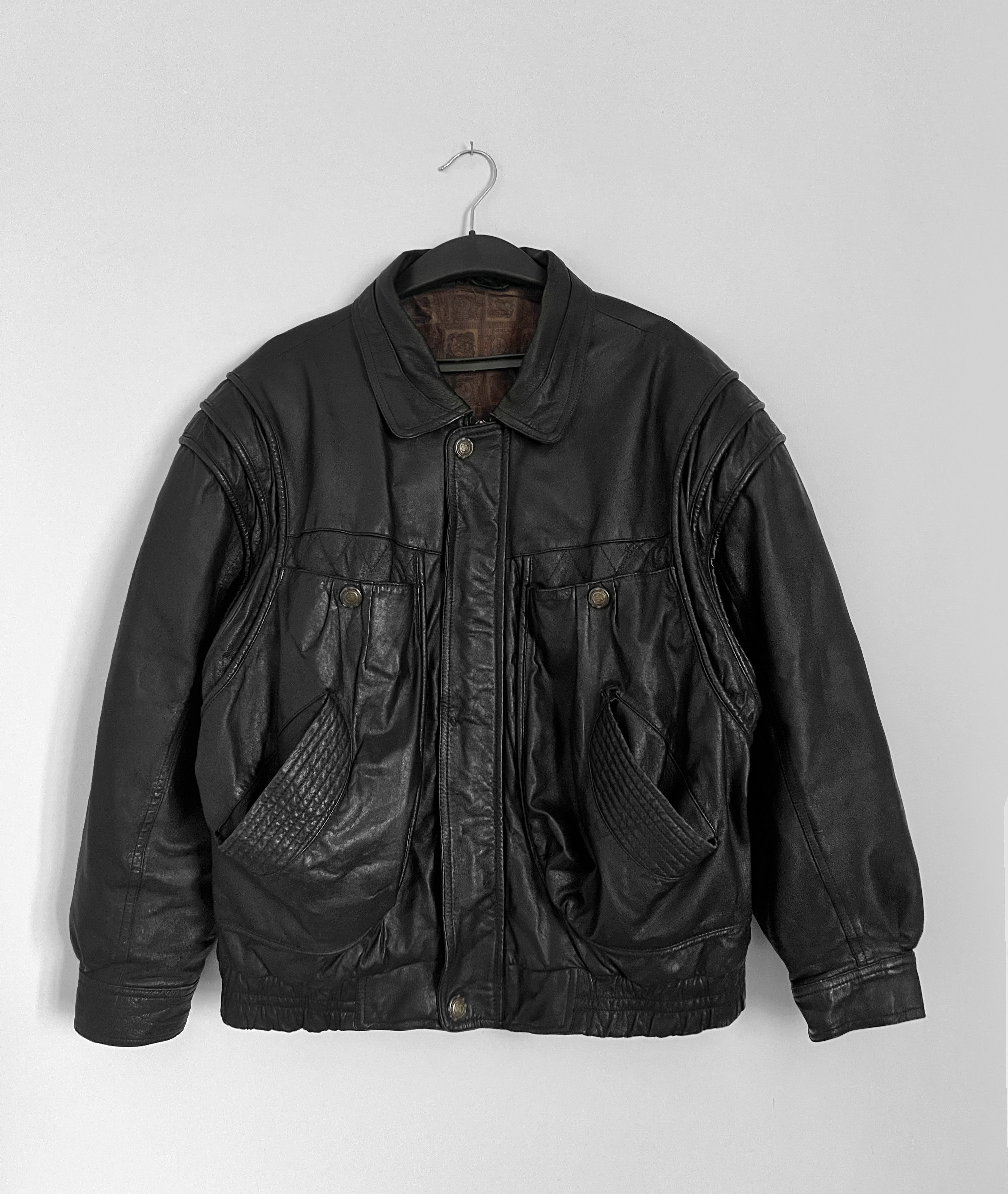 Vintage Vintage genius leather jacket aviator echt leder Size US L / EU 52-54 / 3 - 1 Thumbnail