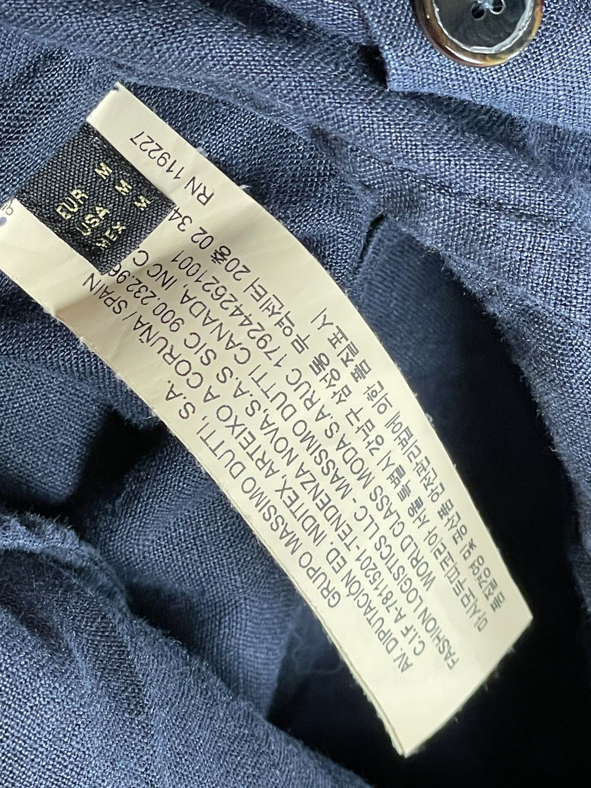 Japanese Brand × Vintage Vintage Navy Linen Old Money Style Luxury Shirt Size US M / EU 48-50 / 2 - 9 Thumbnail