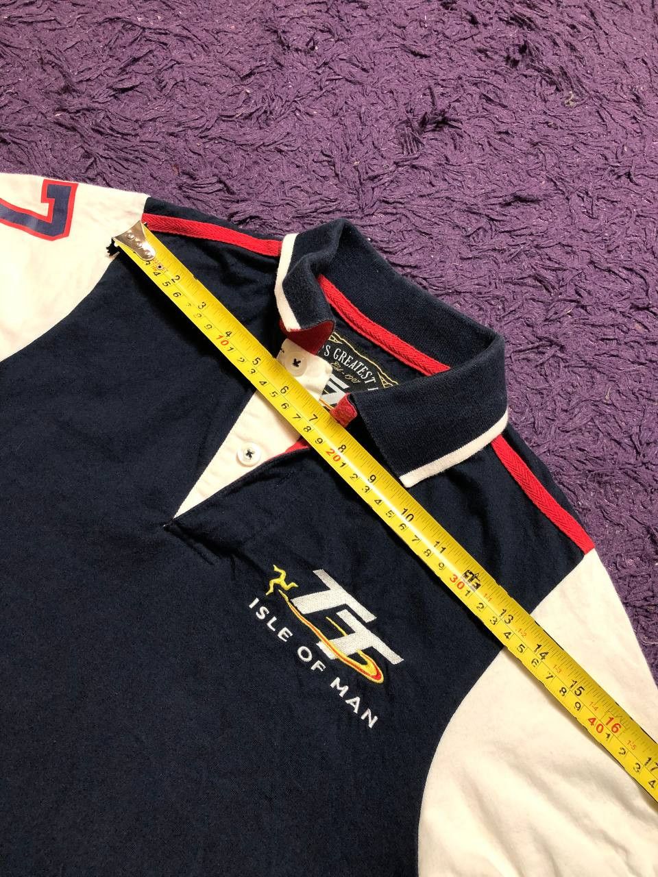 Vintage Official Isle of Man TT Races Navy Blue Polo Shirt Size US S / EU 44-46 / 1 - 8 Thumbnail
