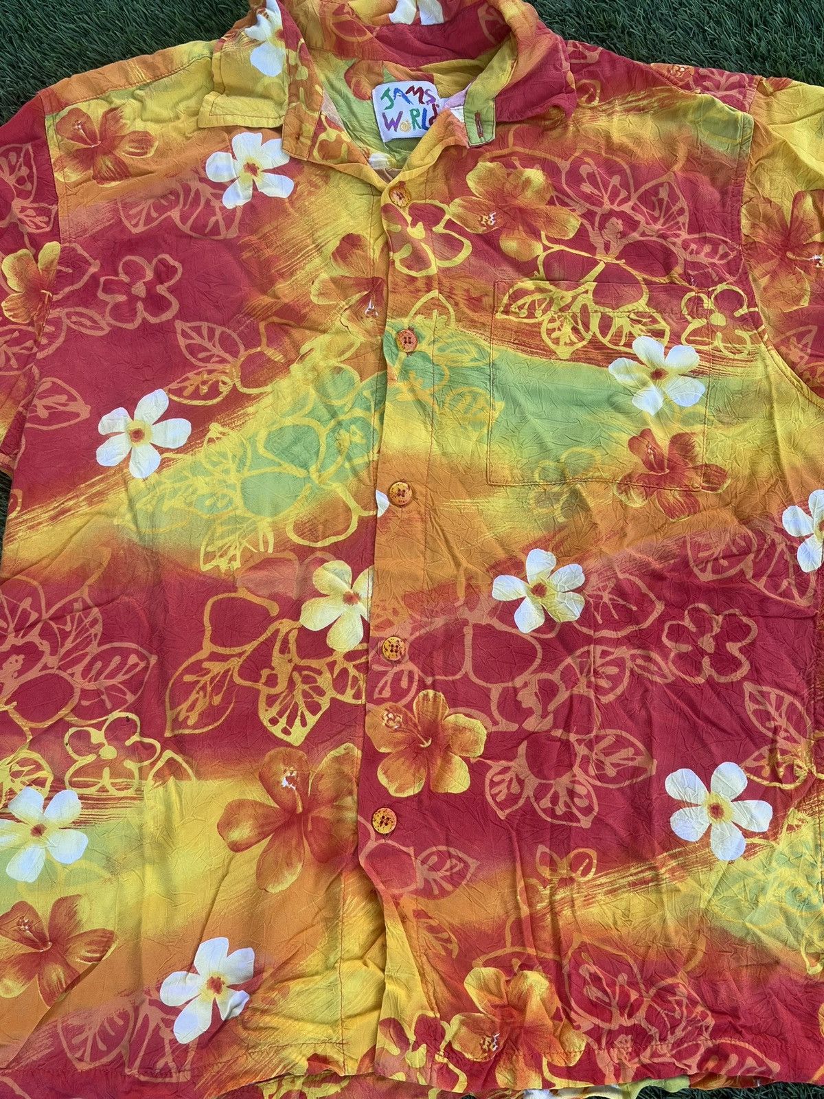 Vintage Vintage 80s Jams World Hawaiian Button up Size US M / EU 48-50 / 2 - 3 Thumbnail