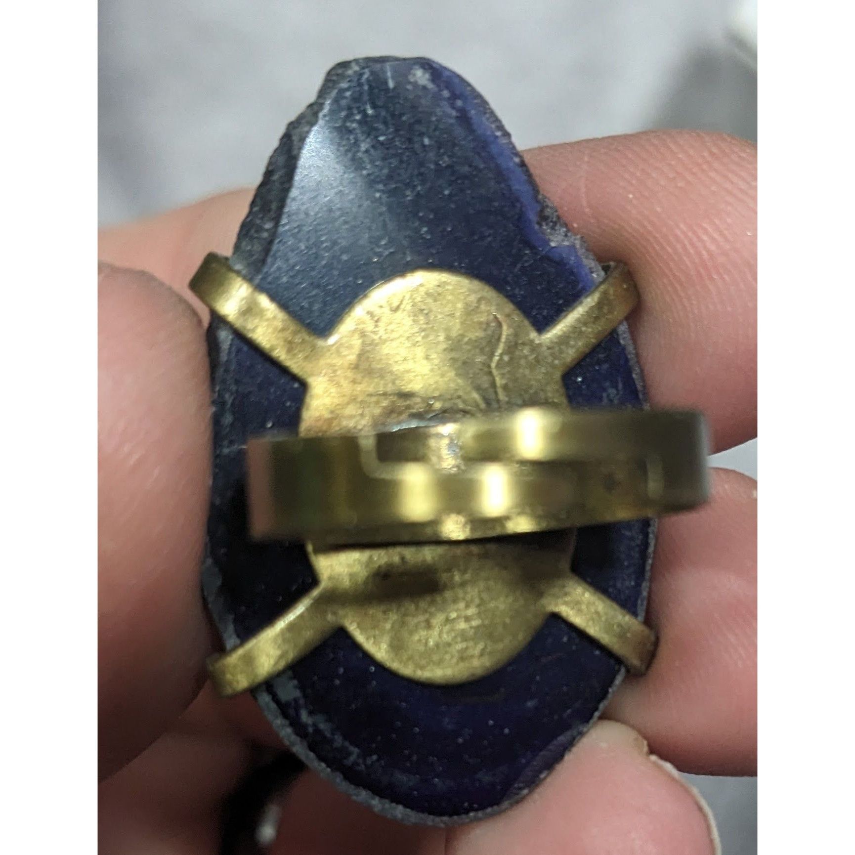 Other Dark Blue Dyed Geode Slice Adjustable Statement Ring Size 6 Size ONE SIZE - 5 Thumbnail