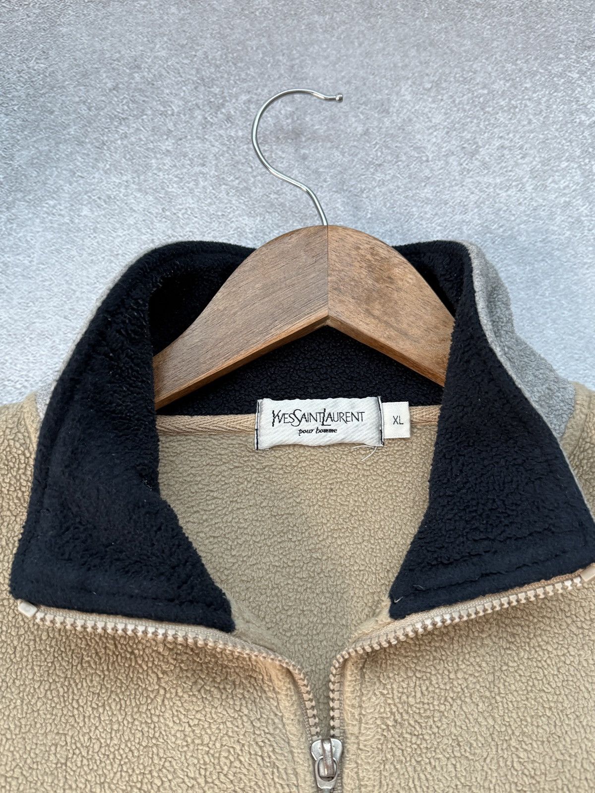 Yves Saint Laurent Yves Saint Laurent Fleece 1/4 Zip Men Distressed Sweatshirt Size US XL / EU 56 / 4 - 9 Thumbnail