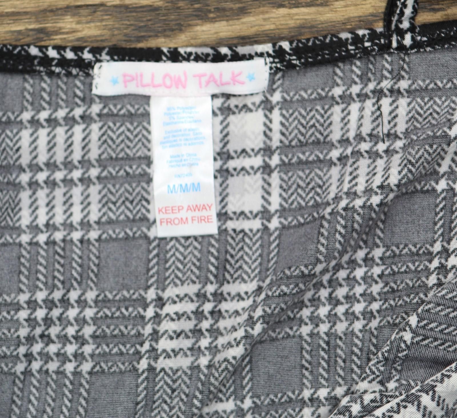 Other New Pillow Talk Lace Trim Plaid Pajama Set Black Multi M Size ONE SIZE - 6 Thumbnail