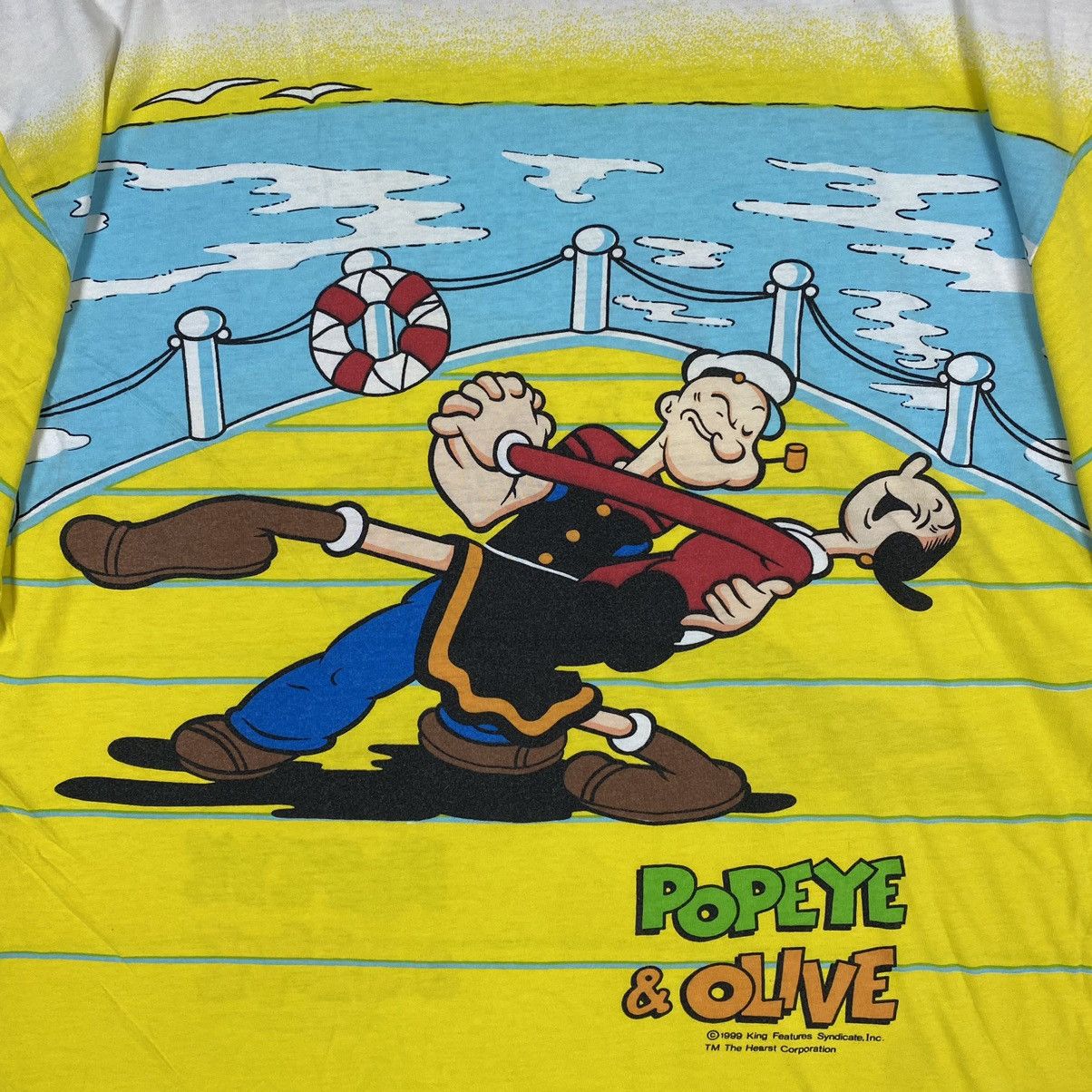Vintage VINTAGE 1999 POPEYE & OLIVE CARTOON FULL PRINT TEE Size US L / EU 52-54 / 3 - 9 Thumbnail