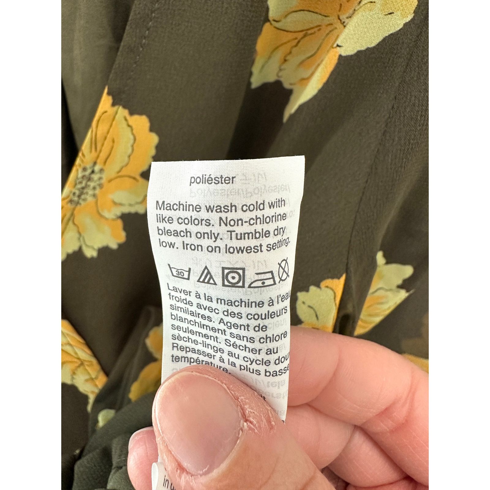Madewell MADEWELL | Effie Green Floral Chiffon Wrap Blouse | Small Size S / US 4 / IT 40 - 6 Thumbnail