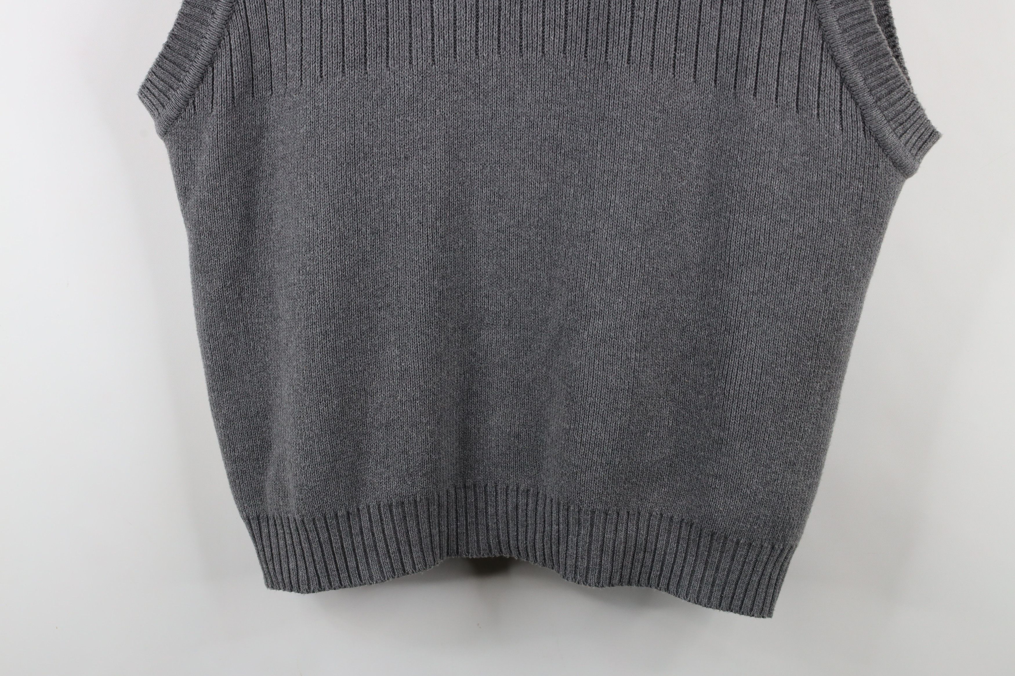 Vintage Vintage 90s Streetwear Cotton Ribbed Knit Sweater Vest Gray Size US XL / EU 56 / 4 - 3 Thumbnail