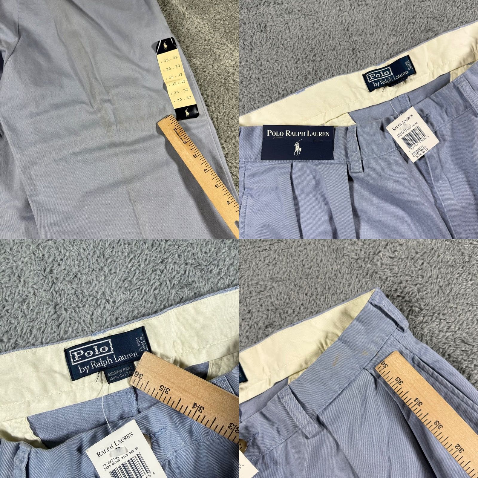 Polo Ralph Lauren Polo Ralph Lauren The Andrew Pant Pant Mens 35x32 Blue Chino Classic Pleated 35 Regular NWT Flaw Size US S / EU 44-46 / 1 - 8 Thumbnail