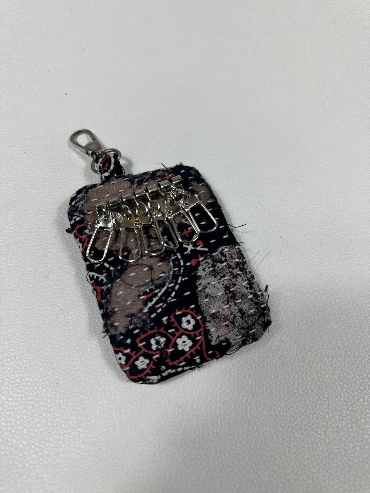 Other Custom Made Distressed Paisley Patchwork Keychain Wallet Size ONE SIZE - 5 Thumbnail