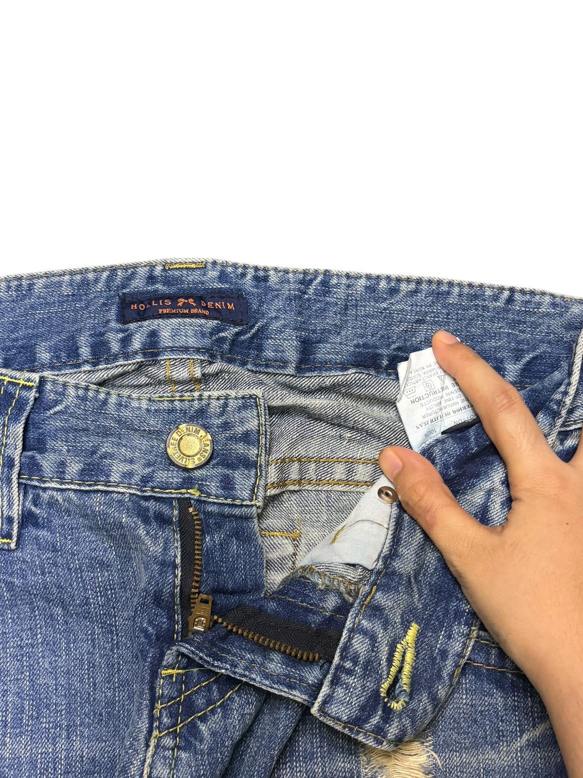 Edwin Vintage Japanese Brand Rusty Wash Distress Loose Jeans Size 32" / US 10 / IT 46 - 5 Thumbnail