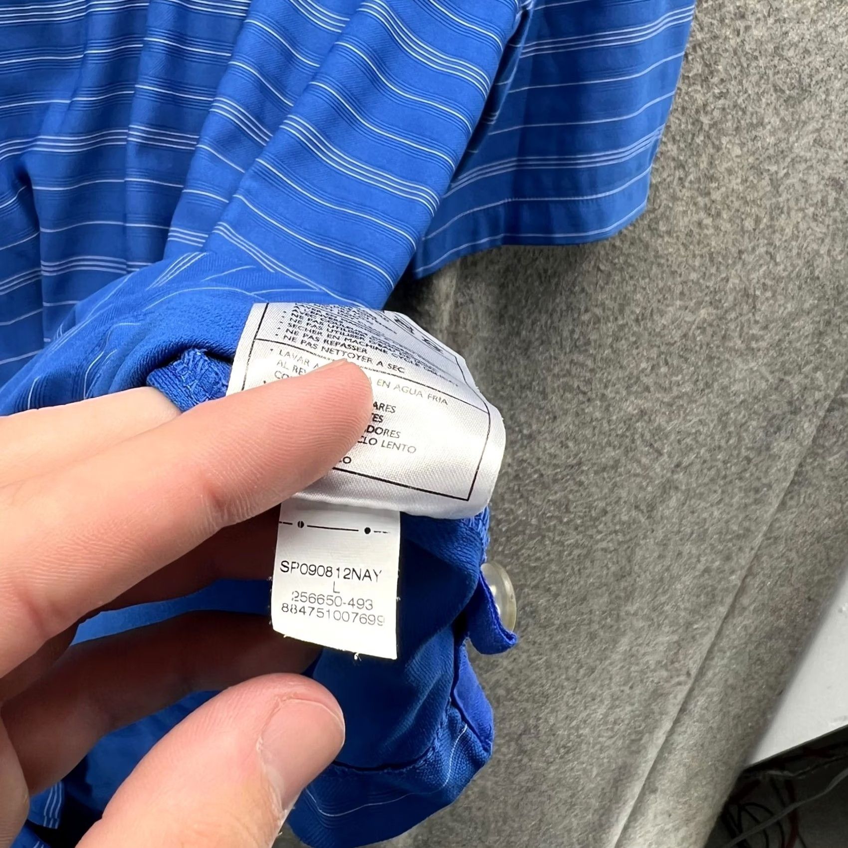 Nike VINTAGE Nike Polo Shirt Mens Large Blue Stripes Golf Fit Dry Golfer Performance Swoosh Shirt Size US L / EU 52-54 / 3 - 6 Thumbnail