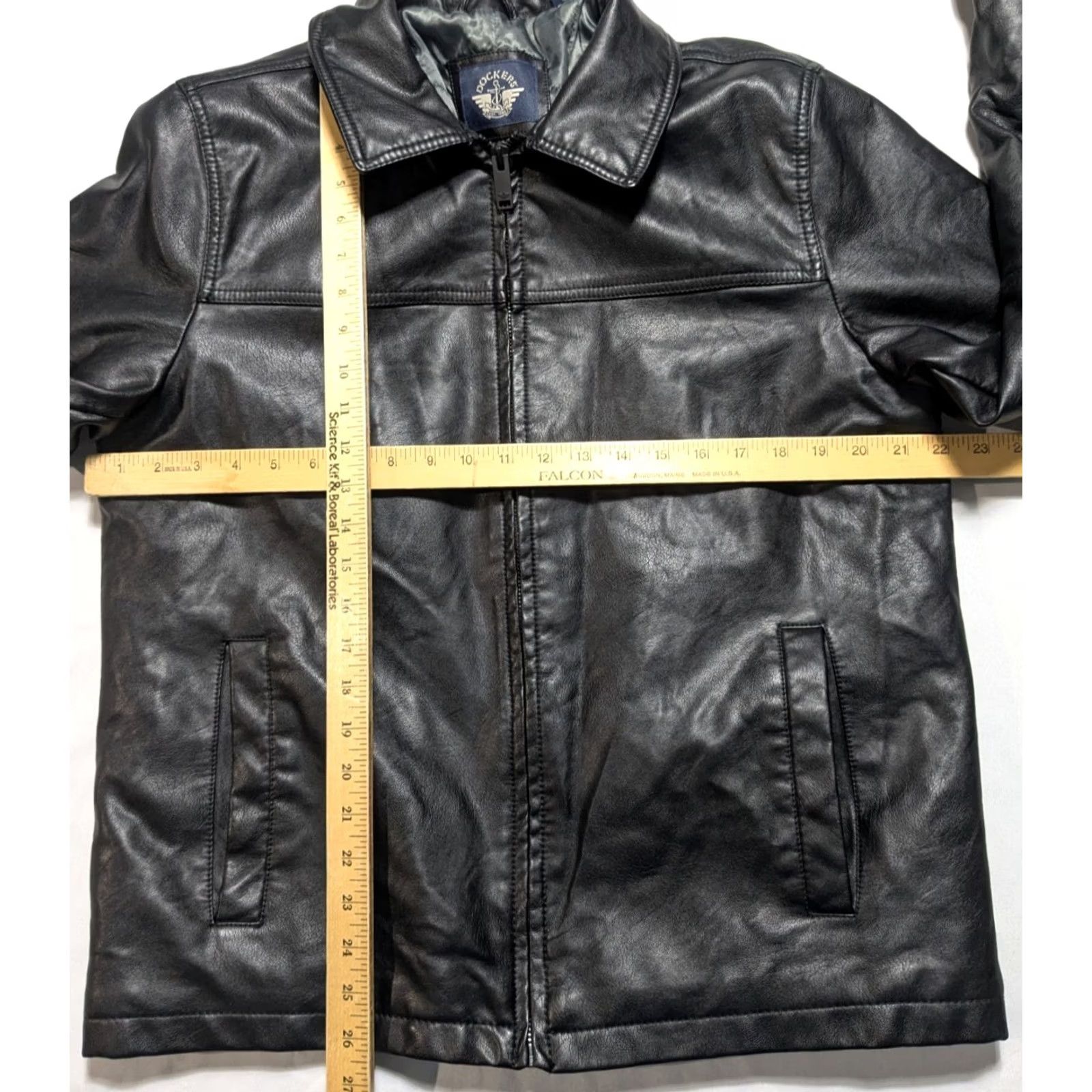 Dockers DOCKERS Black Vegan Faux Leather Jacket Men Medium Zip Quilted Lining NEW Midweight Fall Winter Regular Jacket Mens Size US M / EU 48-50 / 2 - 7 Thumbnail