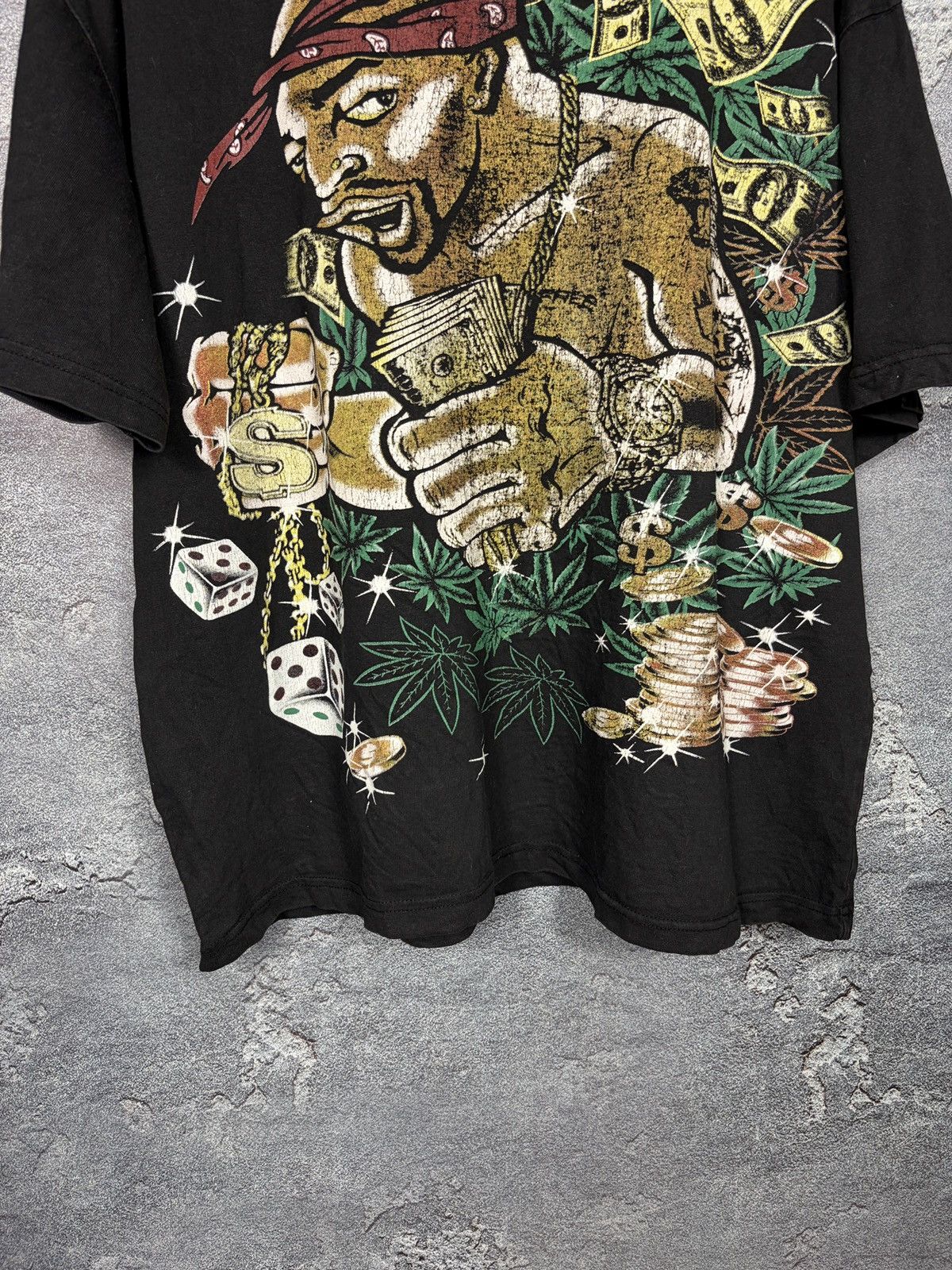 Band Tees Vintage 2pac Tupac Shakur Cannabis Band Rap T-shirt Tee Size US XL / EU 56 / 4 - 3 Thumbnail