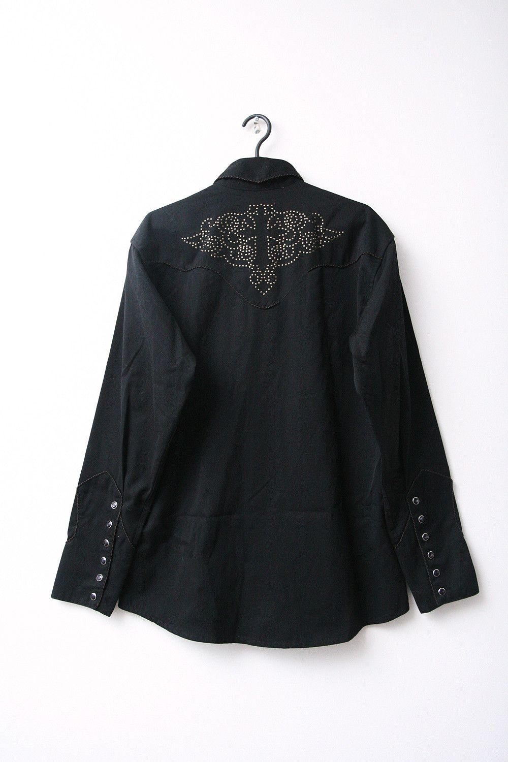 Cowboy Equipment vntg Stars Stripes Cowboy Western Black Studded Cross Shirt Size US M / EU 48-50 / 2 - 1 Thumbnail