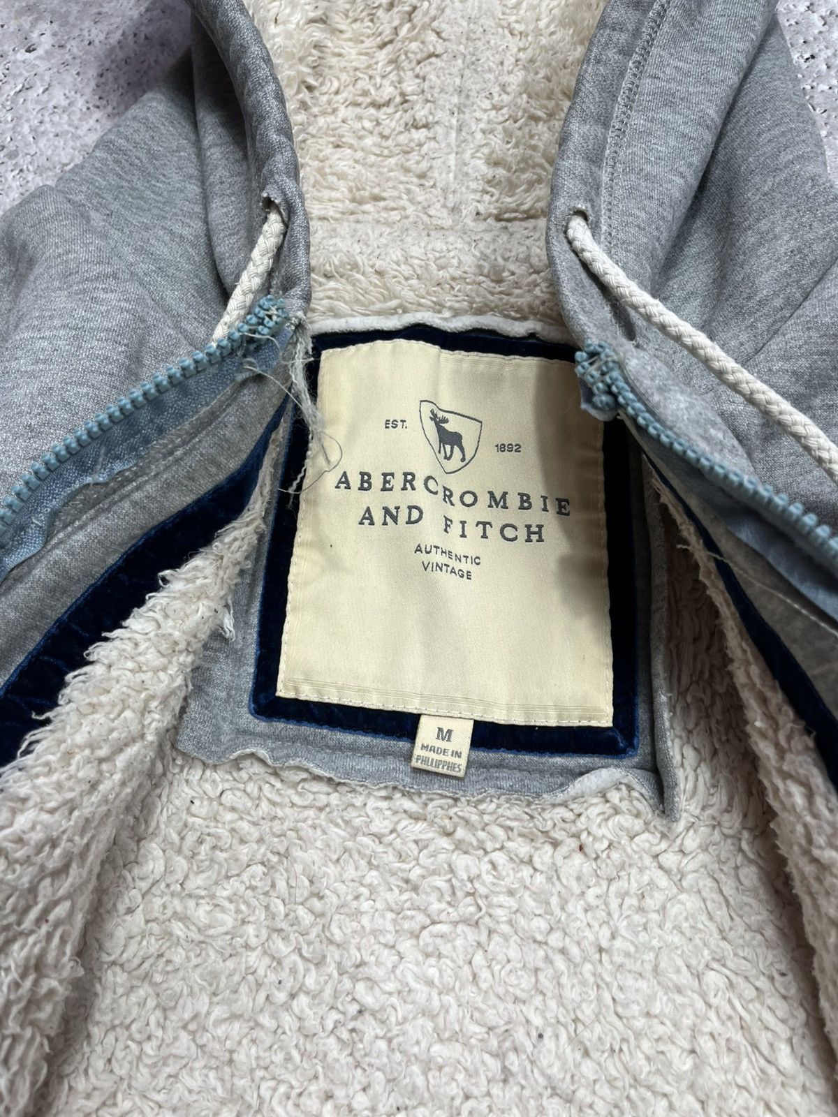 Abercrombie & Fitch Abercrombie Fitch Sherpa Lined Zip Hoodie Gray Size M Jacket Size US M / EU 48-50 / 2 - 8 Thumbnail