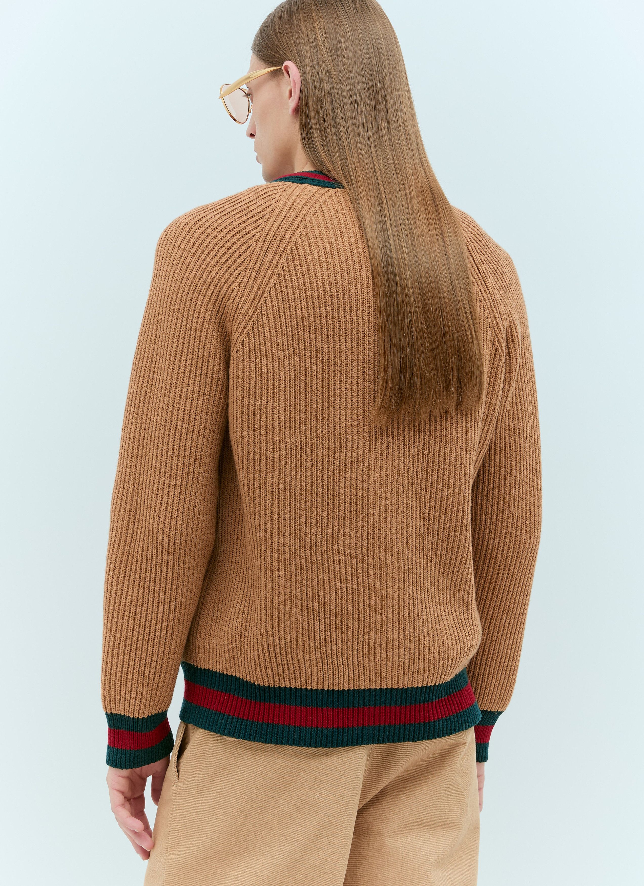 o1s1wg110925 Knit Wool Cardigan With Web in Multicolor
