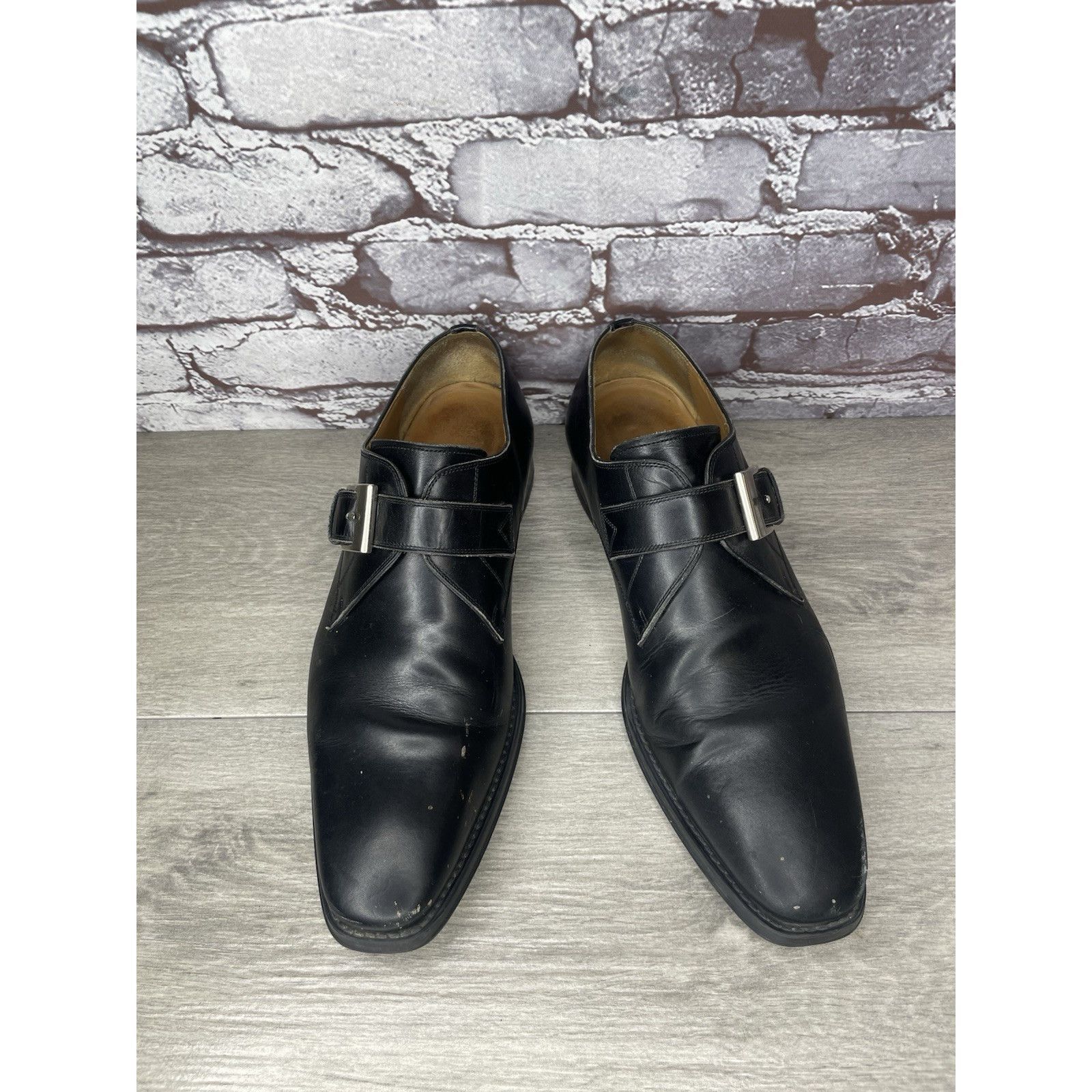 Magnanni Magnanni Black Leather Buckle Monk Strap Loafers Dress Shoes Size US 9.5 / EU 42-43 - 14 Thumbnail