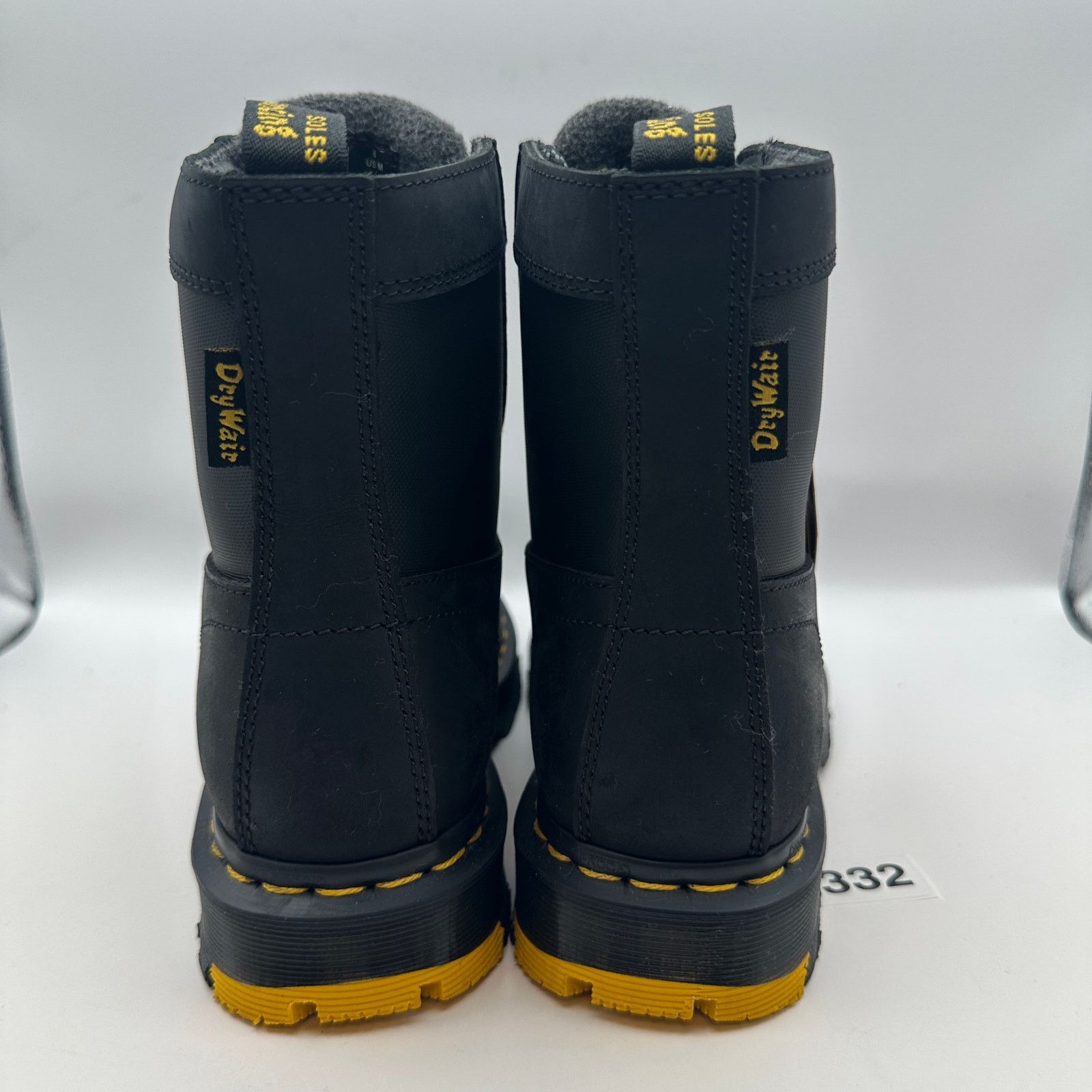 Dr. Martens DR MARTENS Women's 7 1460 TRINITY Boot Black/Yellow Size US 7 / IT 37 - 3 Thumbnail