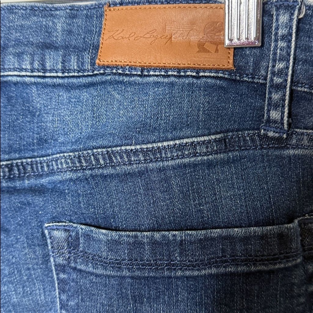 Karl Lagerfeld Karl Lagerfeld Paris cropped fringe skinny blue jeans sz 4 Size 27" / US 4 / IT 40 - 6 Thumbnail