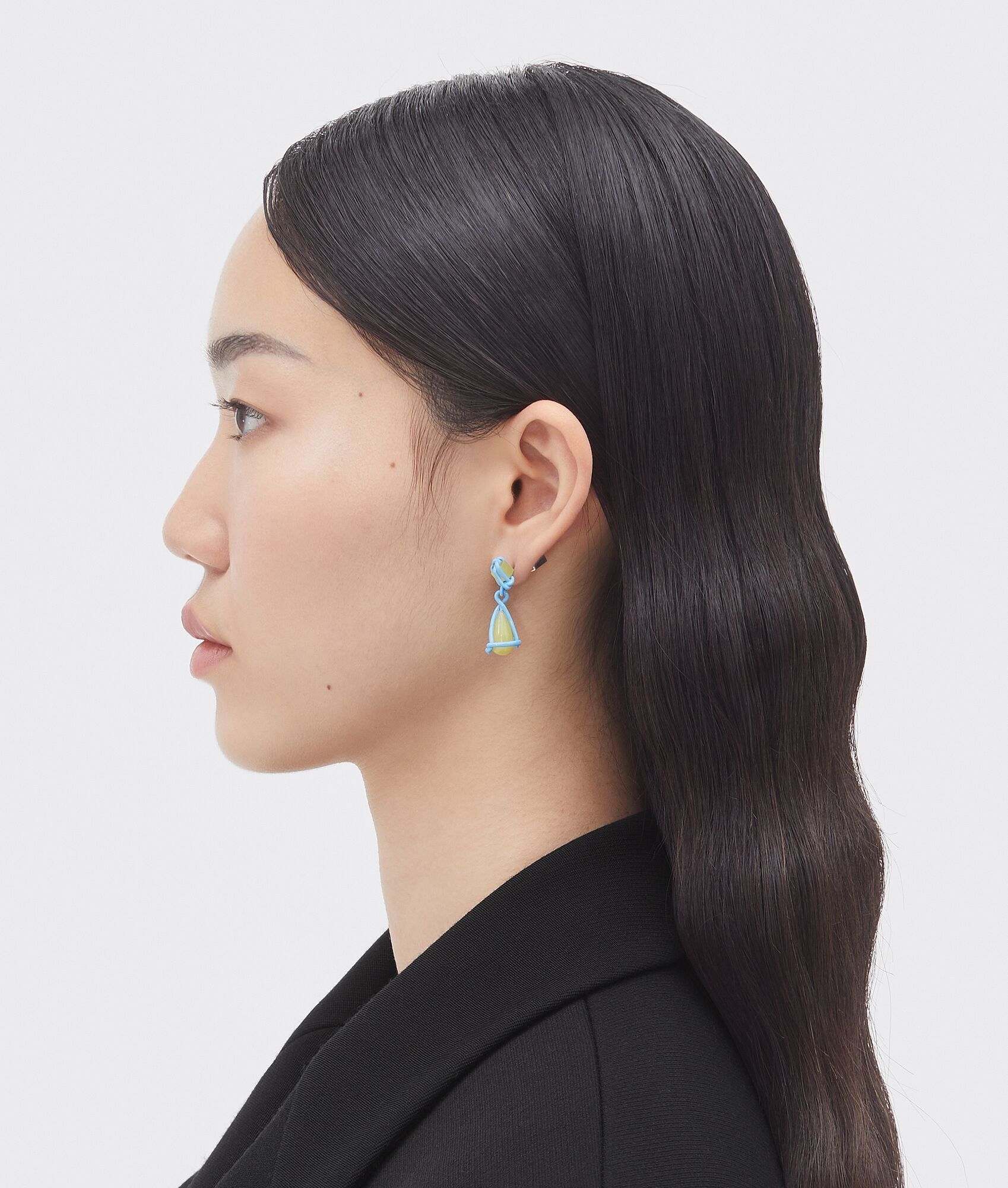 Bottega Veneta o1n1vont0425 Size: OS / Block Earring Green Jade/ Pale Blue Size ONE SIZE - 2 Thumbnail