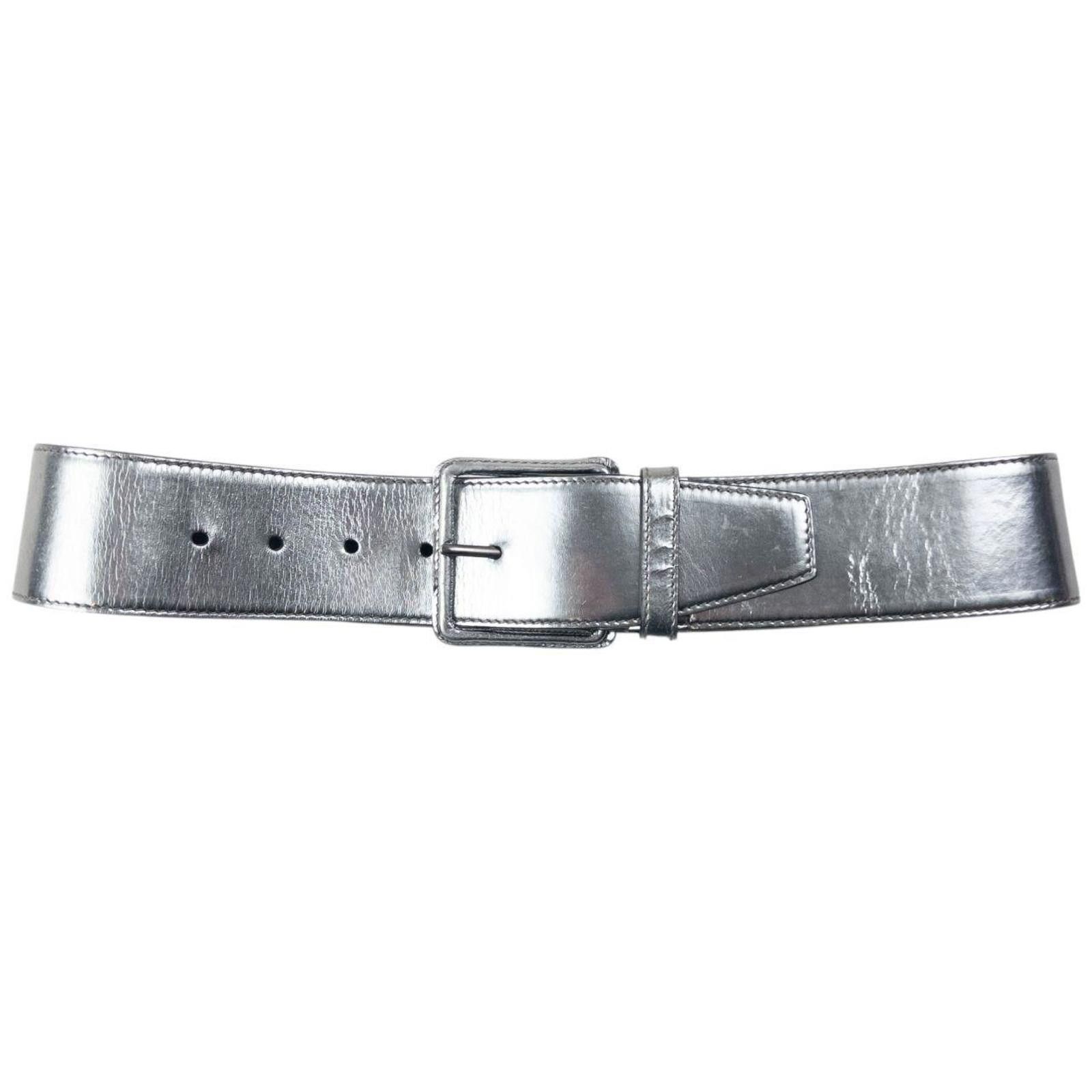Miu Miu Vintage 2000s Miu Miu Metallic Leather Belt Size W26 Size ONE SIZE - 2 Thumbnail