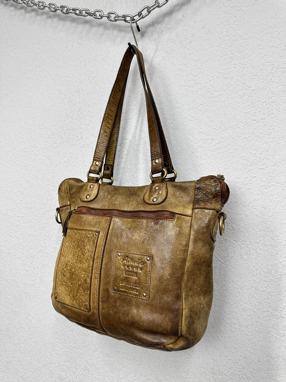 A.S.98 Vintage AS 98 Metal Zip Design Leather Bag Dolce Gabbana GOA Size ONE SIZE - 9 Thumbnail