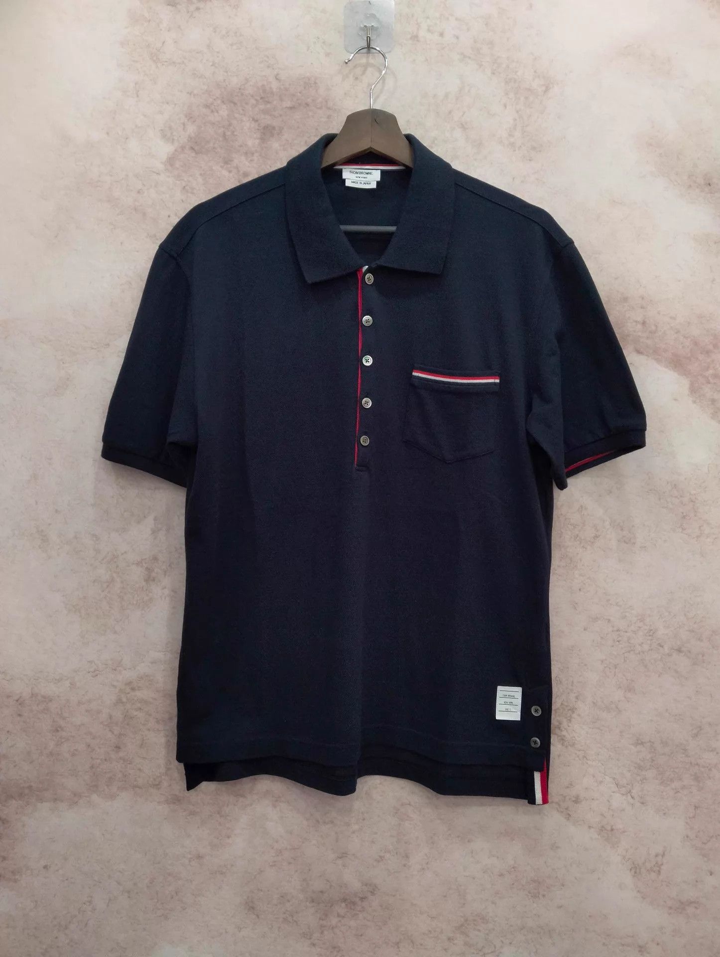 Thom Browne Thom Browne Navy Stripe Polo Shirt US 3 Size US L / EU 52-54 / 3 - 1 Thumbnail