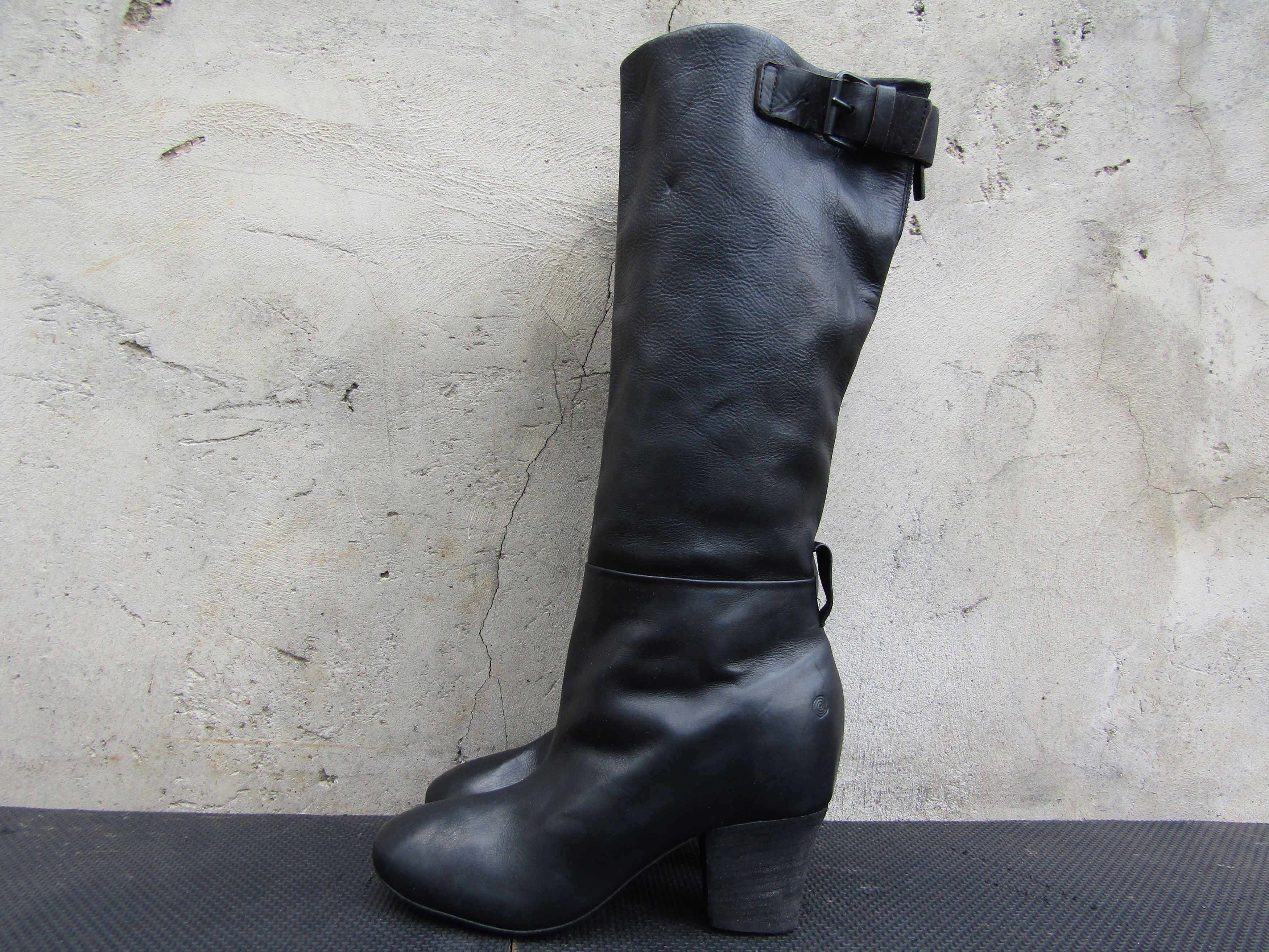 Marsell Marsell Tall Boots Buckle Women Black Leather Block Heel Size US 7.5 / IT 37.5 - 9 Thumbnail