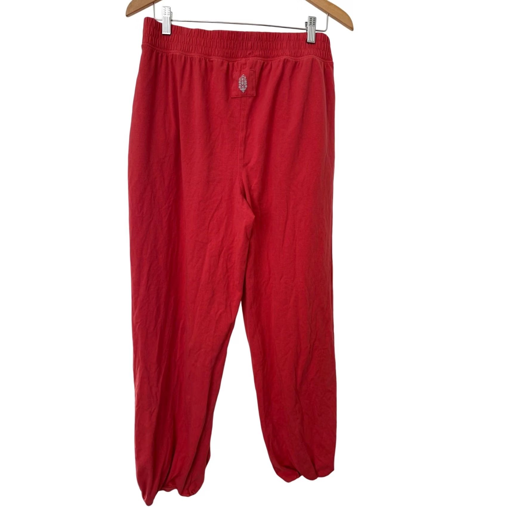 Free People VINTAGE Free People Movement Red Coral High Waisted Joggers Lounge Wear W/Pockets-Medium Size 32" / US 10 / IT 46 - 4 Thumbnail