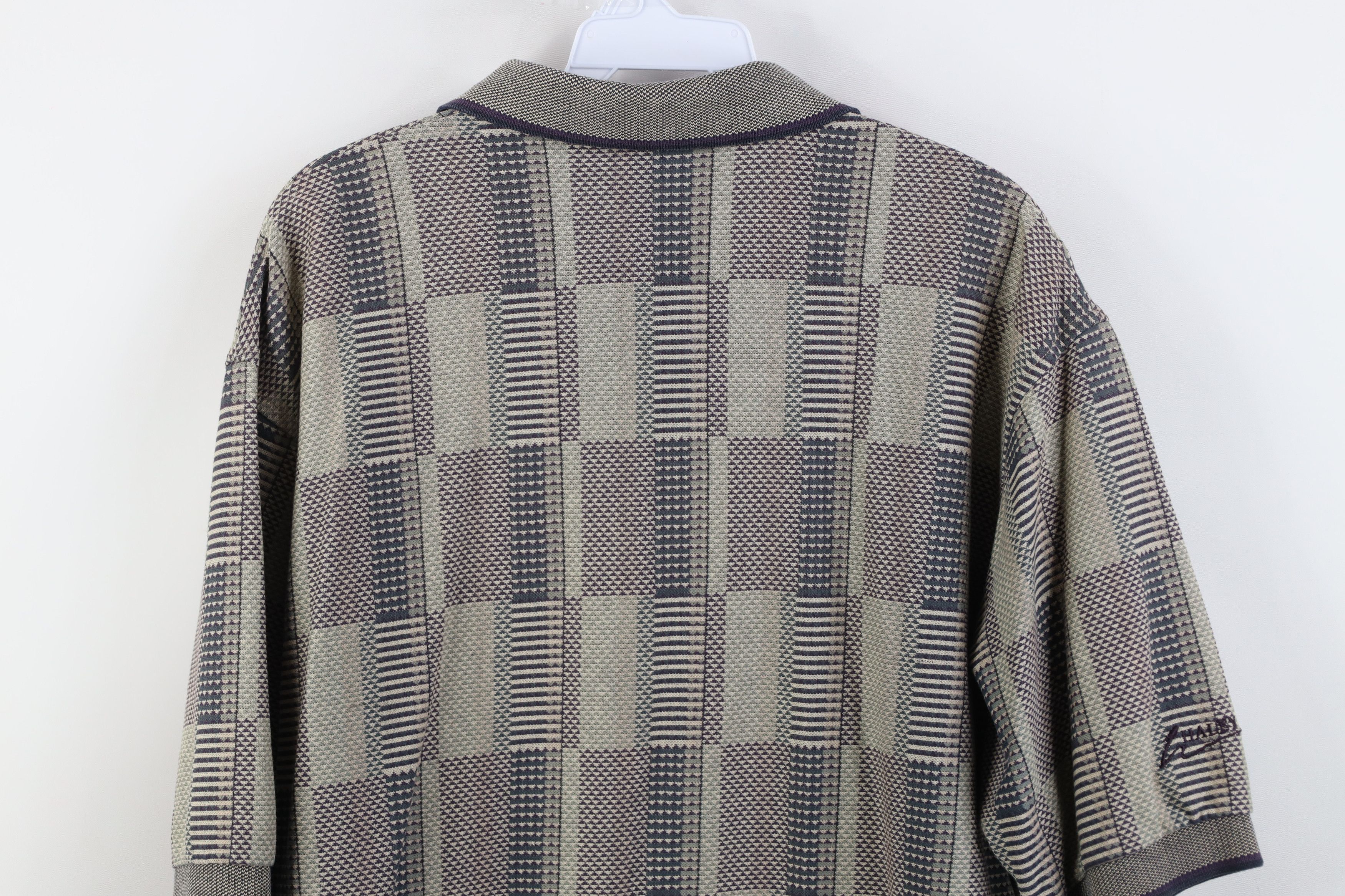Vintage Vintage 90s Streetwear Geometric Knit Collared Golf Polo USA Size US L / EU 52-54 / 3 - 13 Thumbnail