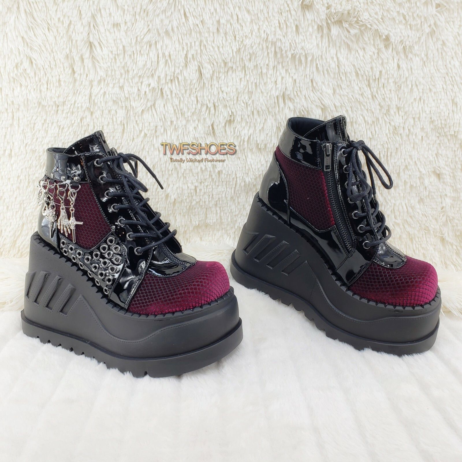 Demonia Cult DEMONIA Stomp 18 Goth Punk Rock Charm Pendant Platform Wedge Size US 6 / IT 36 - 5 Thumbnail