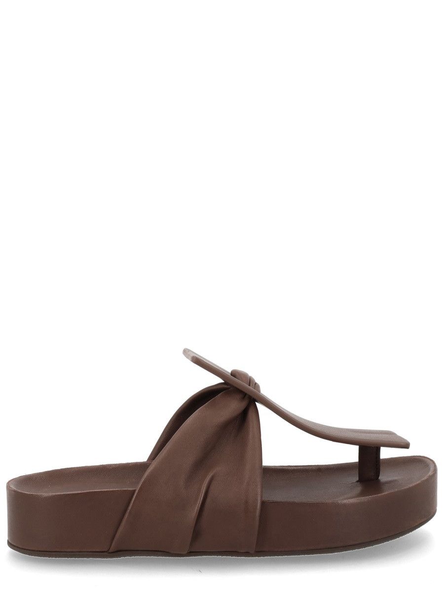 Uma Wang UMA WANG SANDALO INFRADITO IN PELLE - BROWN (IT 40) Size US 10 / IT 40 - 1 Thumbnail