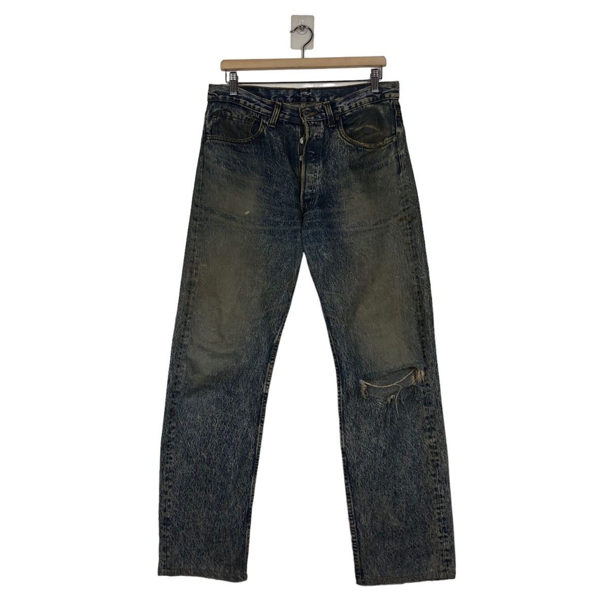 Levi's 🔥VINTAGE DENIM JEANS LEVI’S 501 DISTRESSED RUSTY DESIGN Size US 33 - 1 Thumbnail