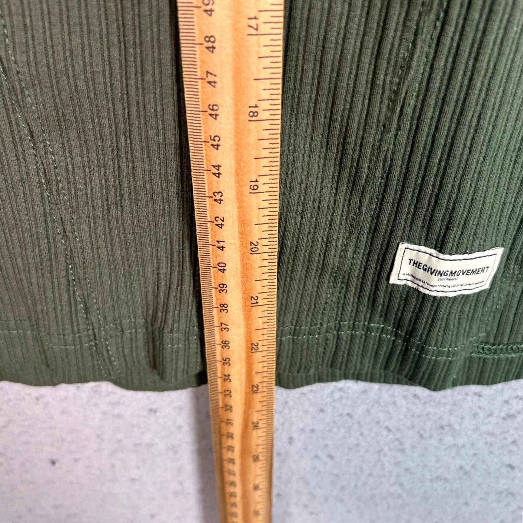 Vintage The Giving Movement Top XL Green Organic Cotton Blend Ribbed Long Sleeve Shirt Womens Casual Modern Comfort Size XL / US 12-14 / IT 48-50 - 6 Thumbnail