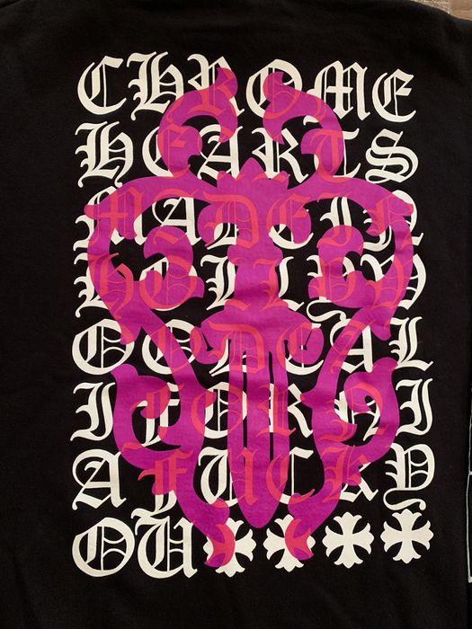 Chrome Hearts Chrome Hearts Pink Dagger and Eye chart Hoodie. M Grailed