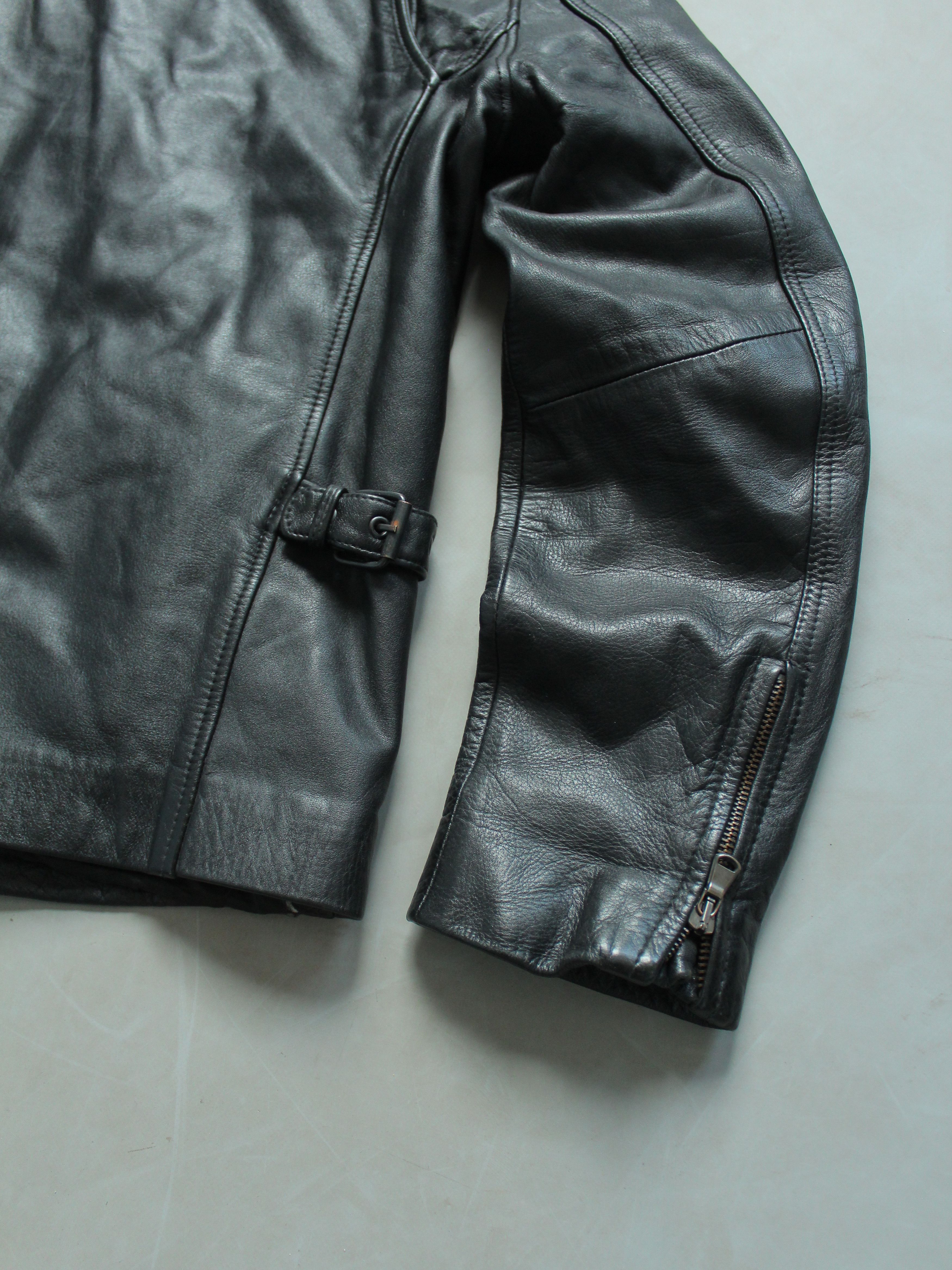 Chevignon Chevignon Vintage Racer Leather Jacket Black M Size US M / EU 48-50 / 2 - 13 Thumbnail