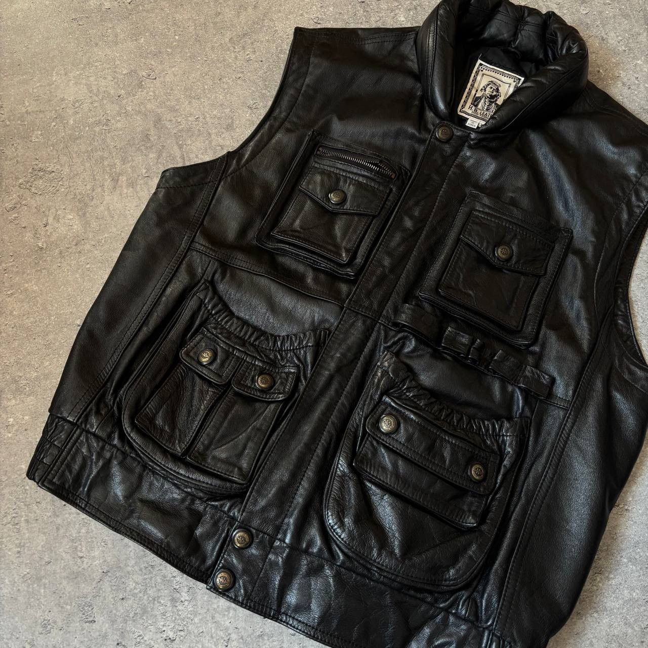 Japanese Brand × Leather Y2k Real Leather Japanese Brand Vest Size US L / EU 52-54 / 3 - 4 Thumbnail