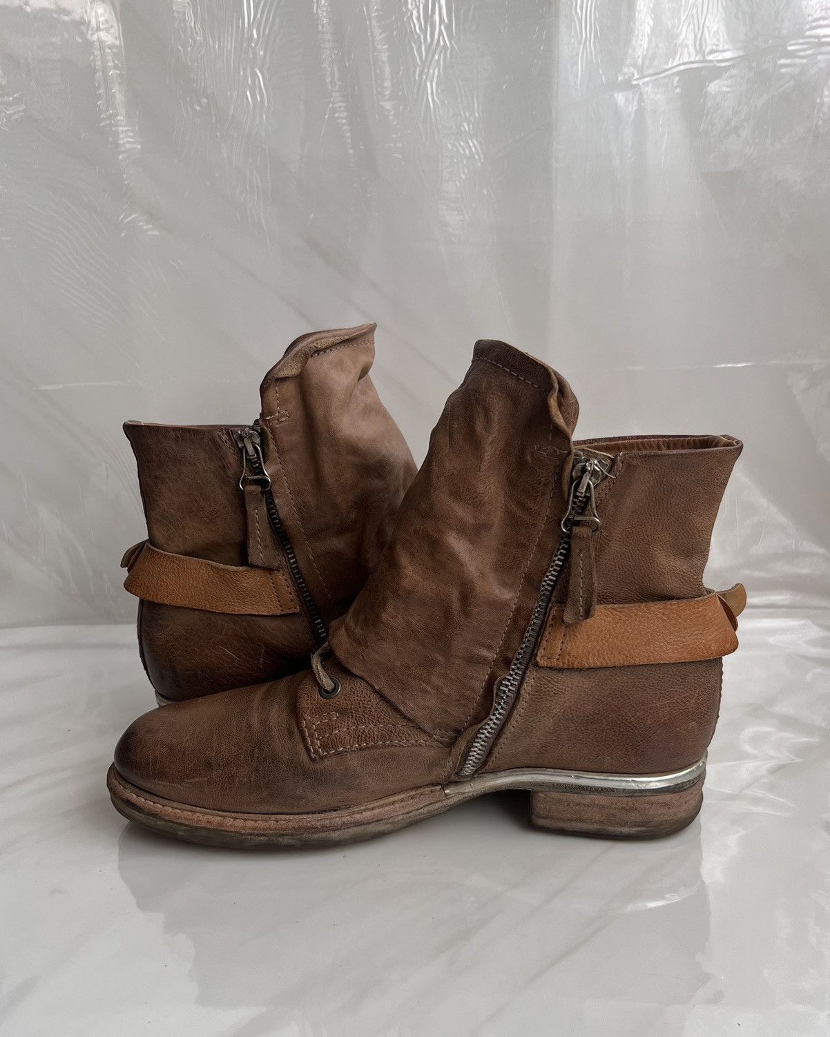 A.S.98 As 98 Airstep Zipper Boho Biker brown distressed boot Size US 8 / IT 38 - 7 Thumbnail