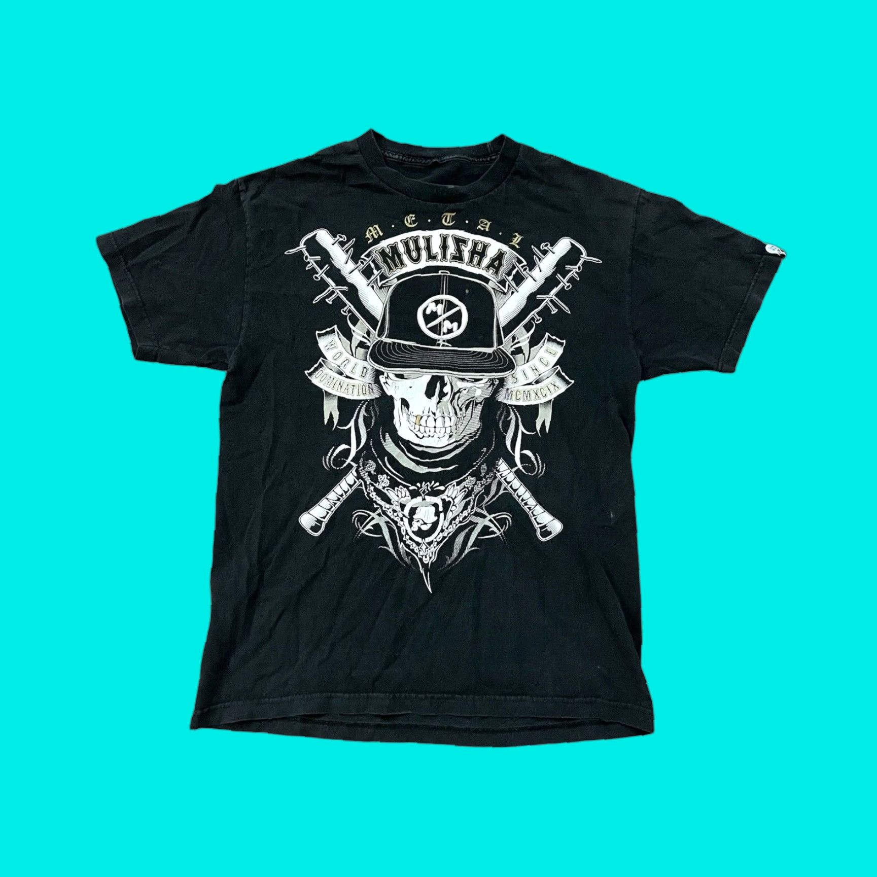 Metal Mulisha VINTAGE Metal Mulisha T-Shirt Skull Graphic Print Crew Neck Short Sleeve L Black Unisex Adults Grunge Emo Y2k Skater Goth MX Size US L / EU 52-54 / 3 - 1 Thumbnail