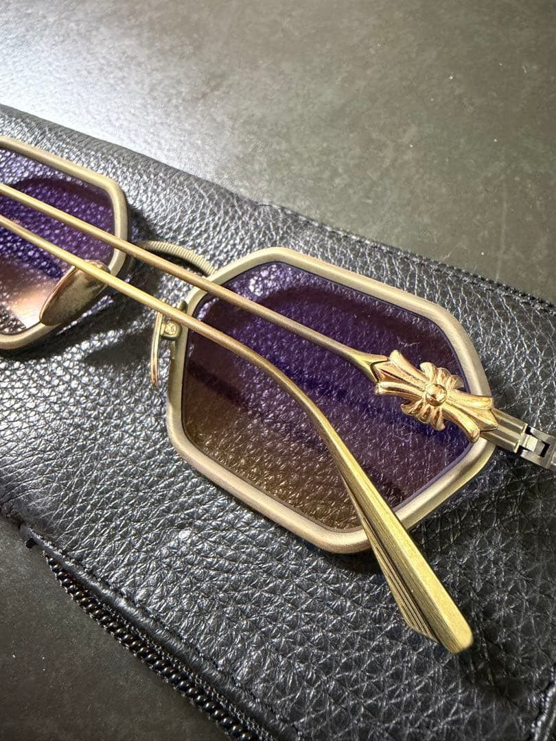 Chrome Hearts CHROME HEARTS DATASS Sunglasses Iron/Gold 54□21-148 Size ONE SIZE - 4 Thumbnail
