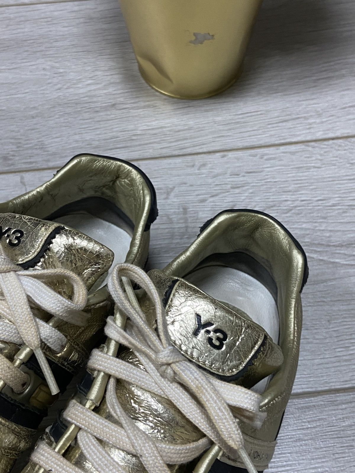 Adidas Y-3 Yohji vintage leather gold boxers trainers sneakers Size US 8.5 / EU 41-42 - 16 Thumbnail