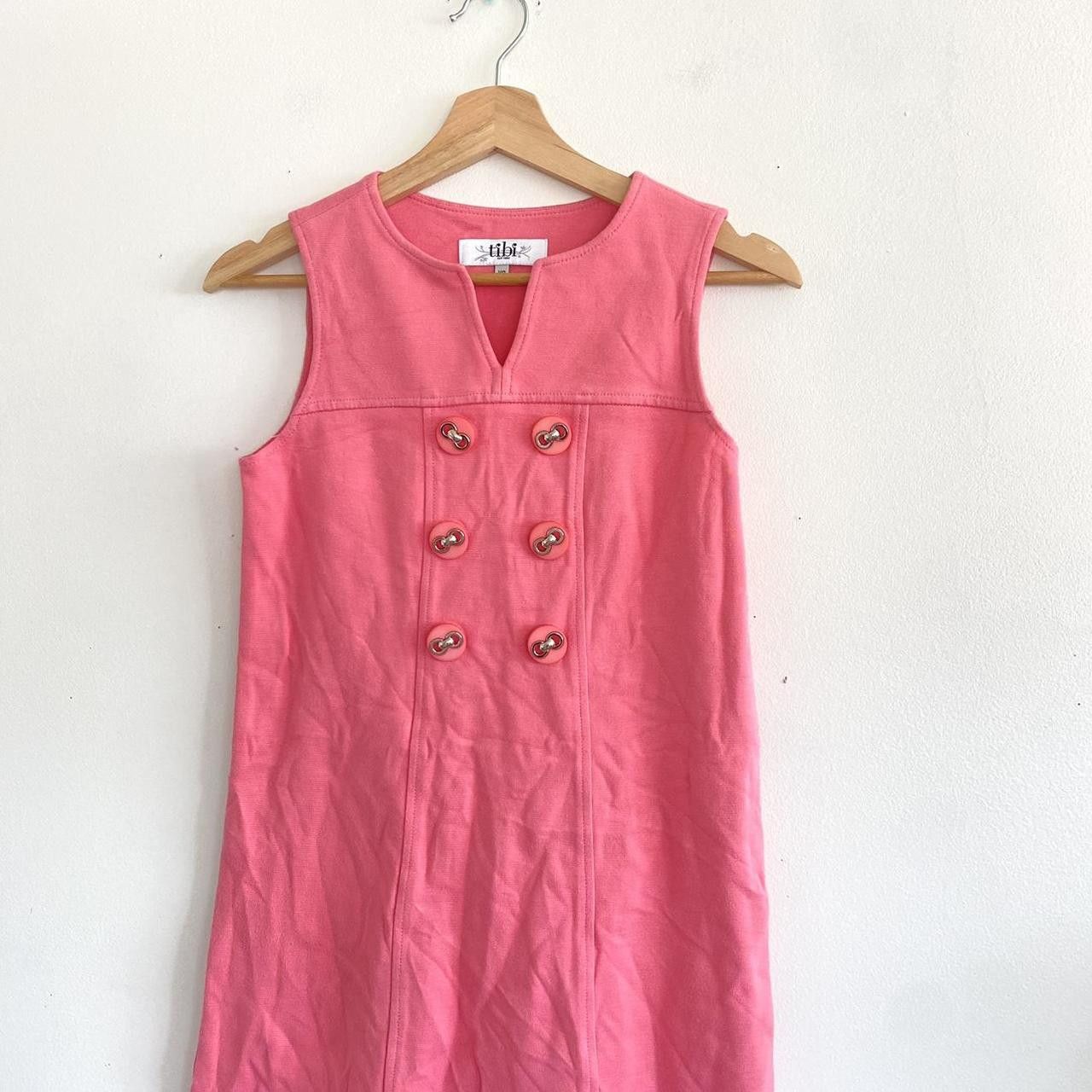 Tibi TIBI PINK PENCIL WOMENS BUTTON DRESS MINI SIZE XS Size XS / US 0-2 / IT 36-38 - 5 Thumbnail