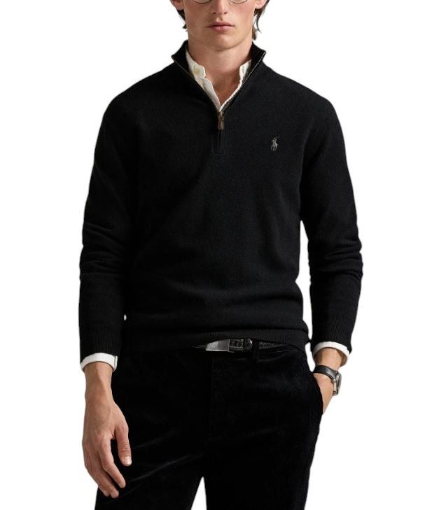 Ralph Lauren BLACK 2XL Half Zip Neck Wool Pullover Jumper 86939 Size US XXL / EU 58 / 5 - 1 Thumbnail
