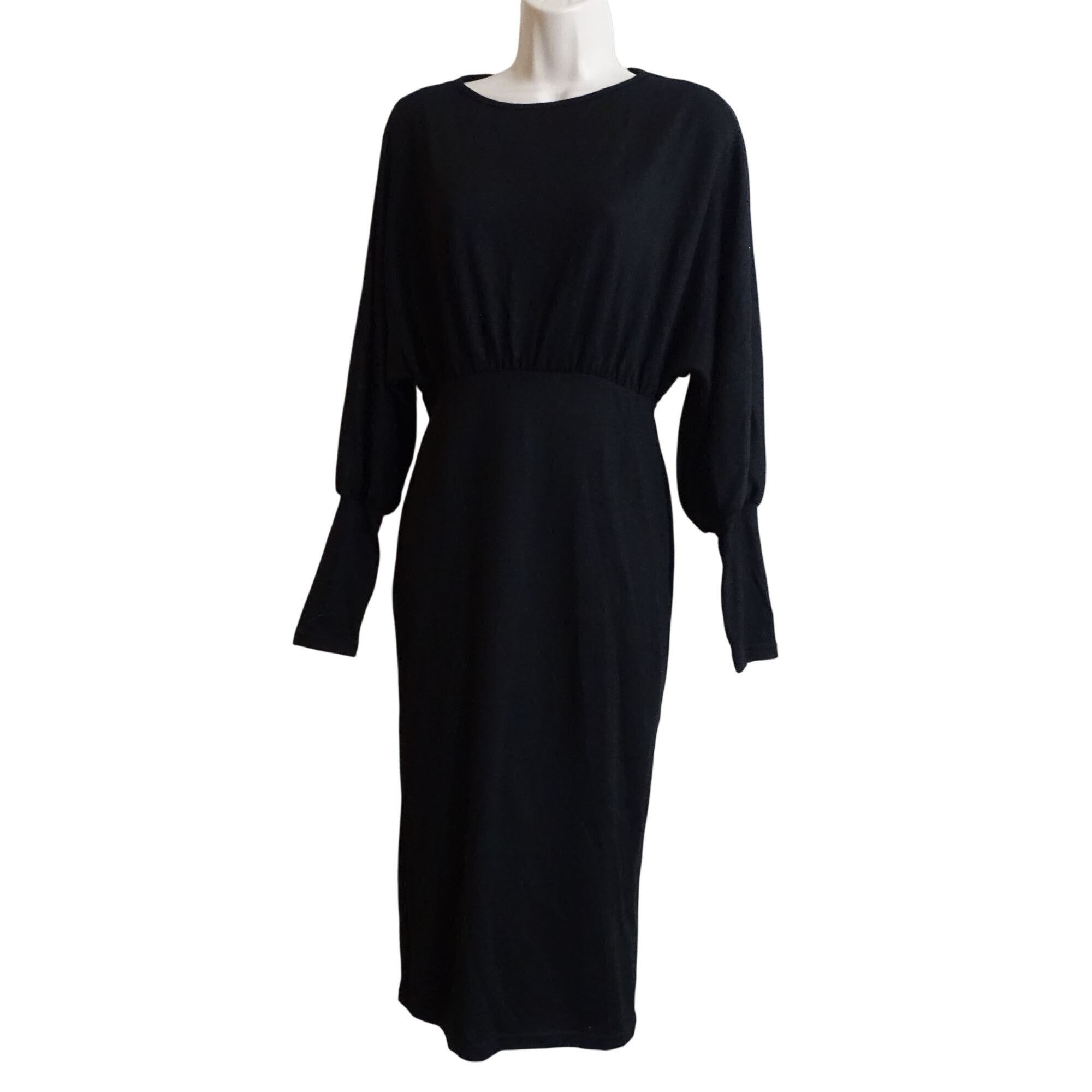 Shein Shein Black Long Sleeve Midi Sheath Dress Women Size S 4 Size S / US 4 / IT 40 - 1 Thumbnail