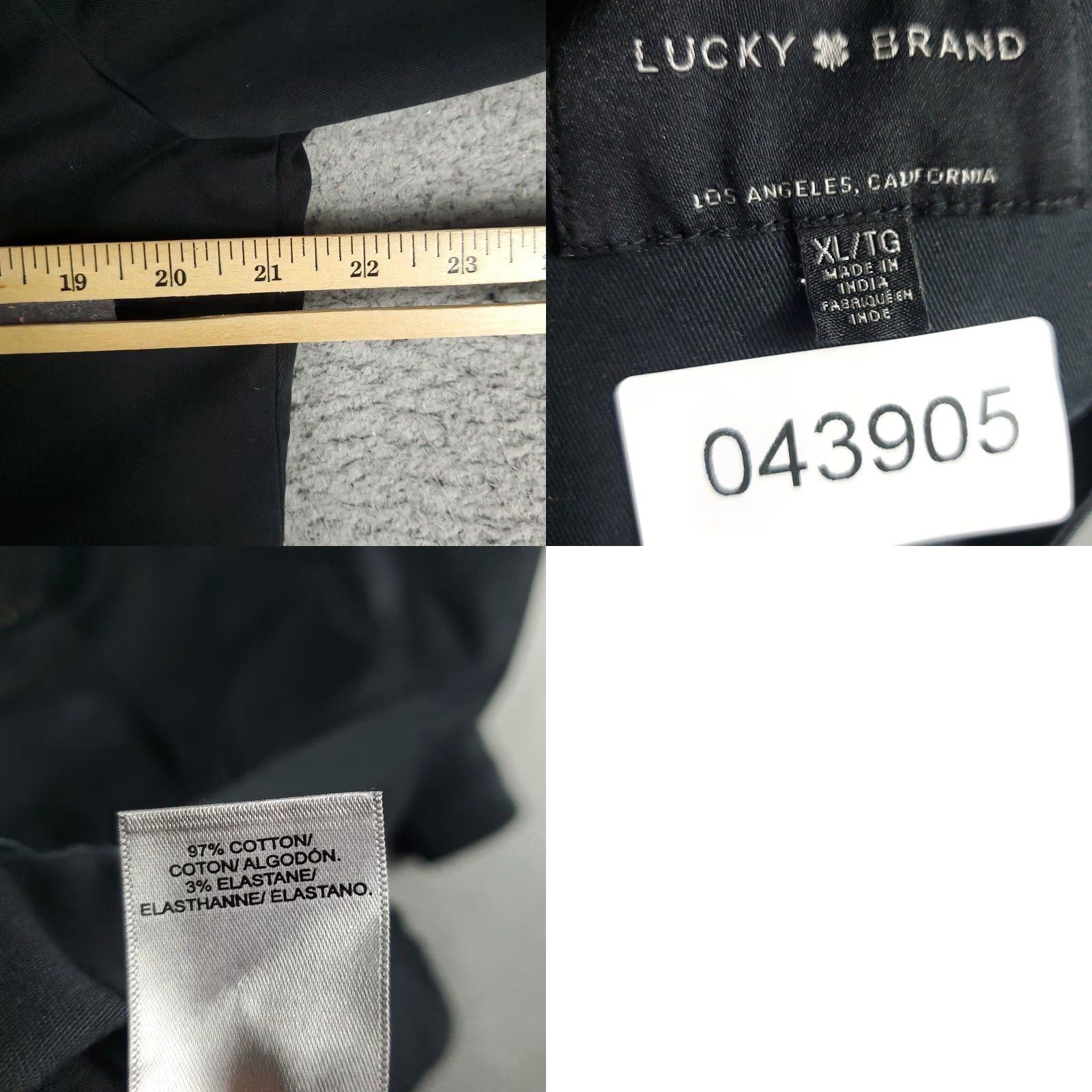 Lucky Brand Lucky Brand Womens Black Canvas Button Jacket, XL, All Seasons, Pockets Size XL / US 12-14 / IT 48-50 - 8 Thumbnail