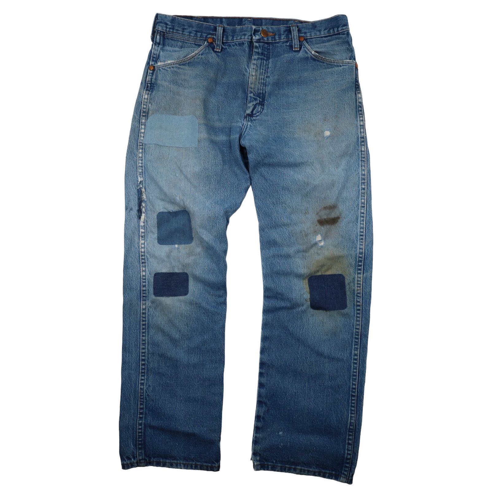 Vintage × Wrangler Vintage Wrangler Distressed Patched Denim Jeans Size US 34 / EU 50 - 1 Thumbnail