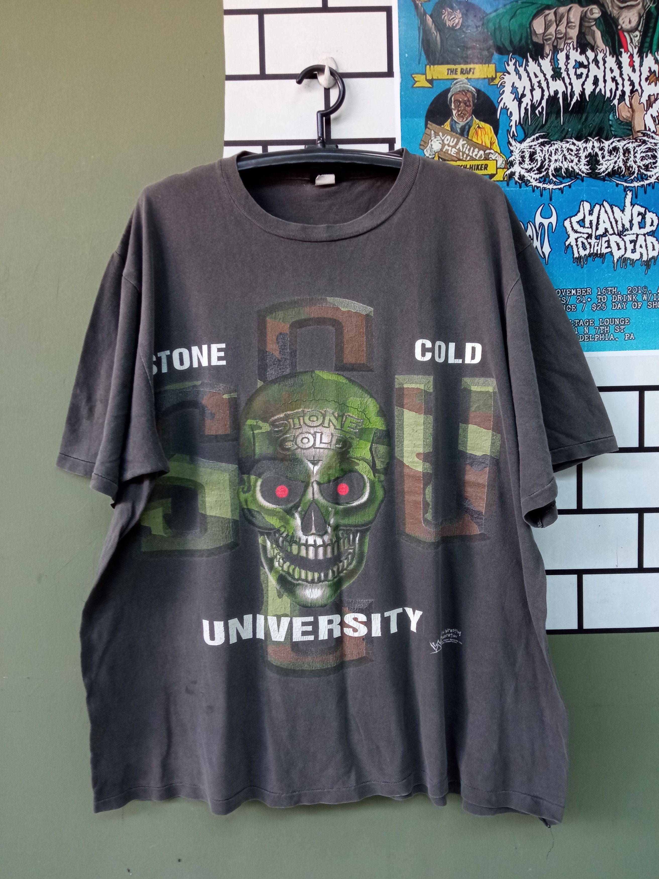 image of Made In USA x Vintage Stone Cold Steve Austin Wcw Wwf Wrestling Vintage T Shirt in Black (Size 2XL)