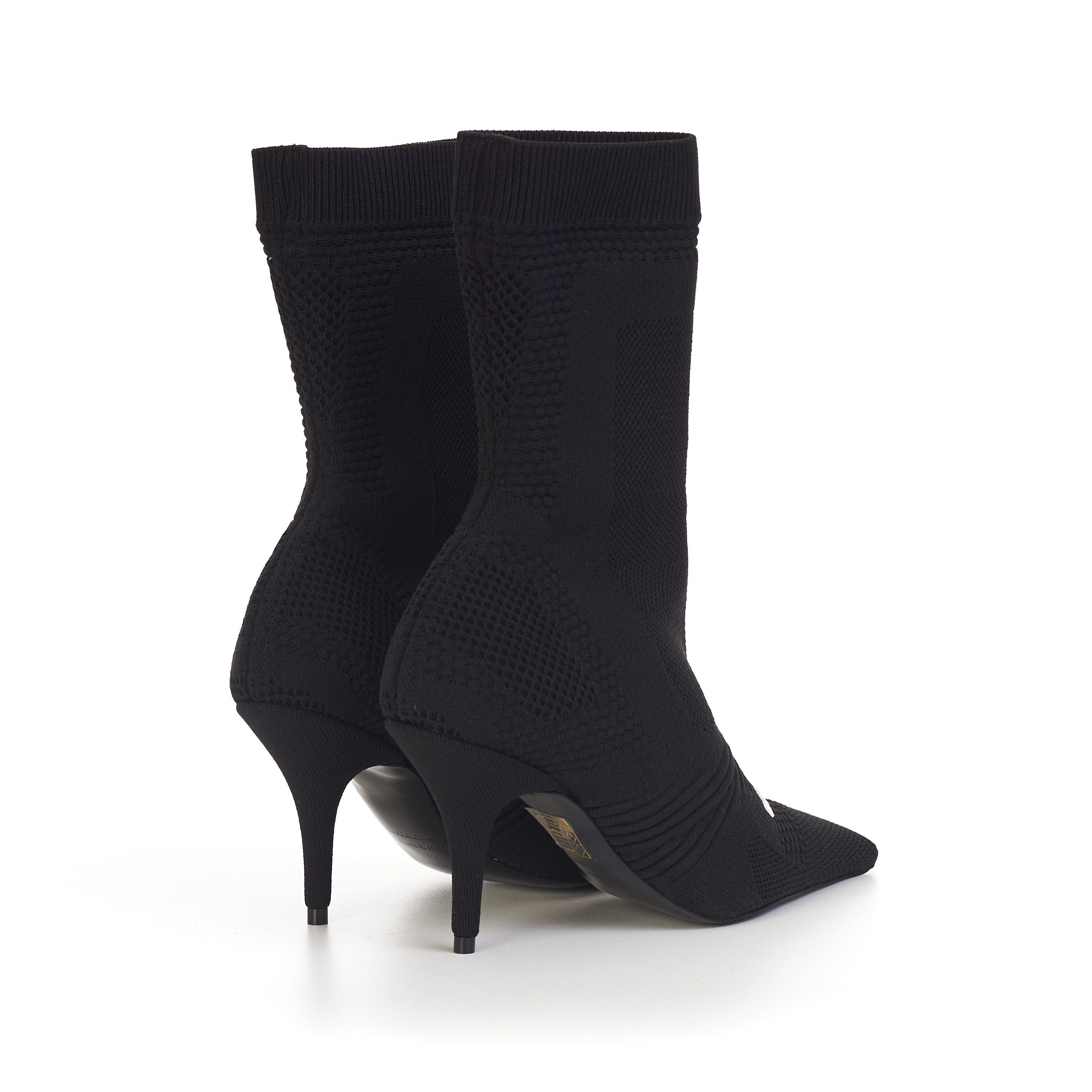 Balenciaga Knife Bootie In Black Textured Knit with Balenciaga logo Size US 5 / IT 35 - 8 Thumbnail
