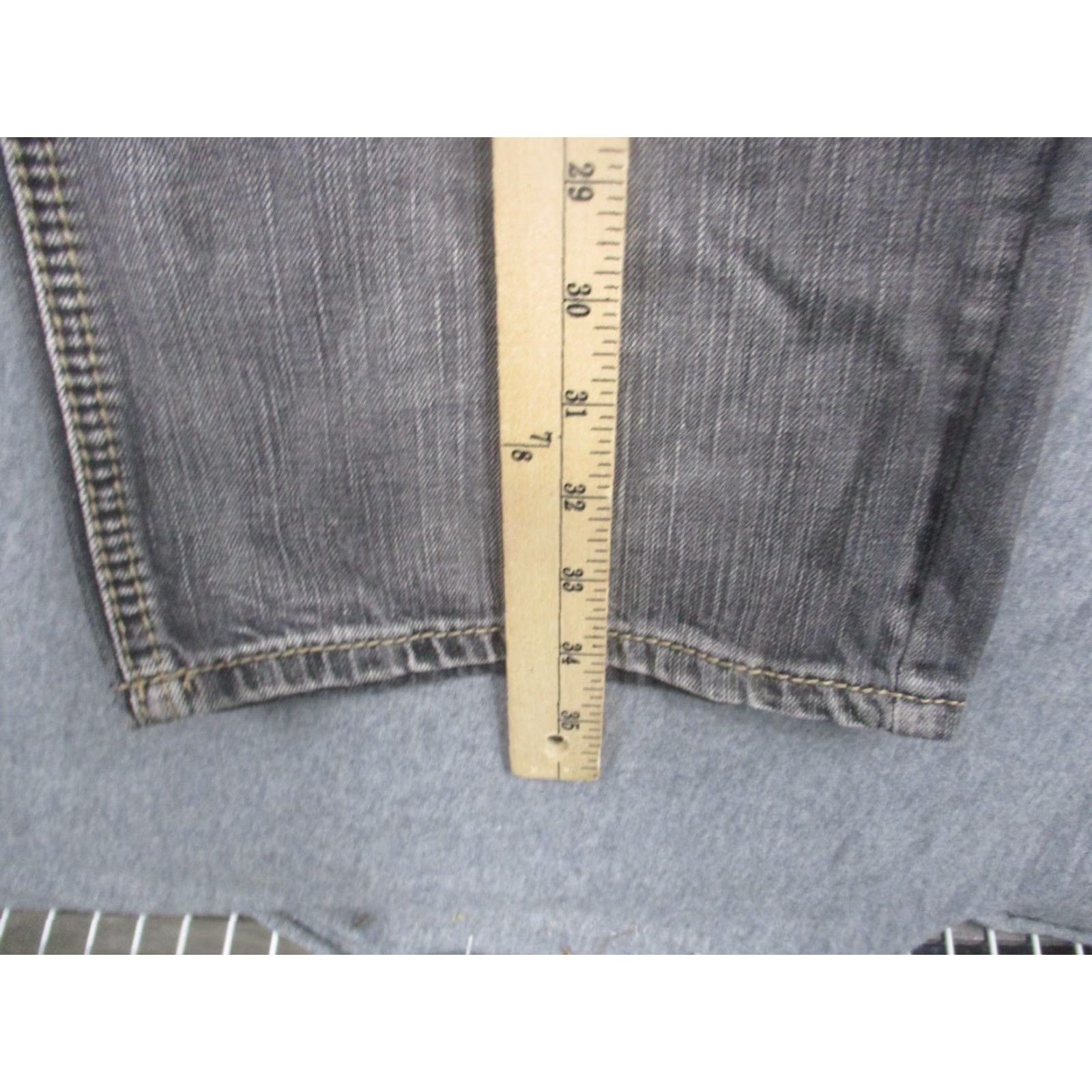Denime Axel Jeans Mens 36x34 Gray Relaxed Straight Charcoal Wash Embroidered Denim Size US 36 / EU 52 - 7 Thumbnail