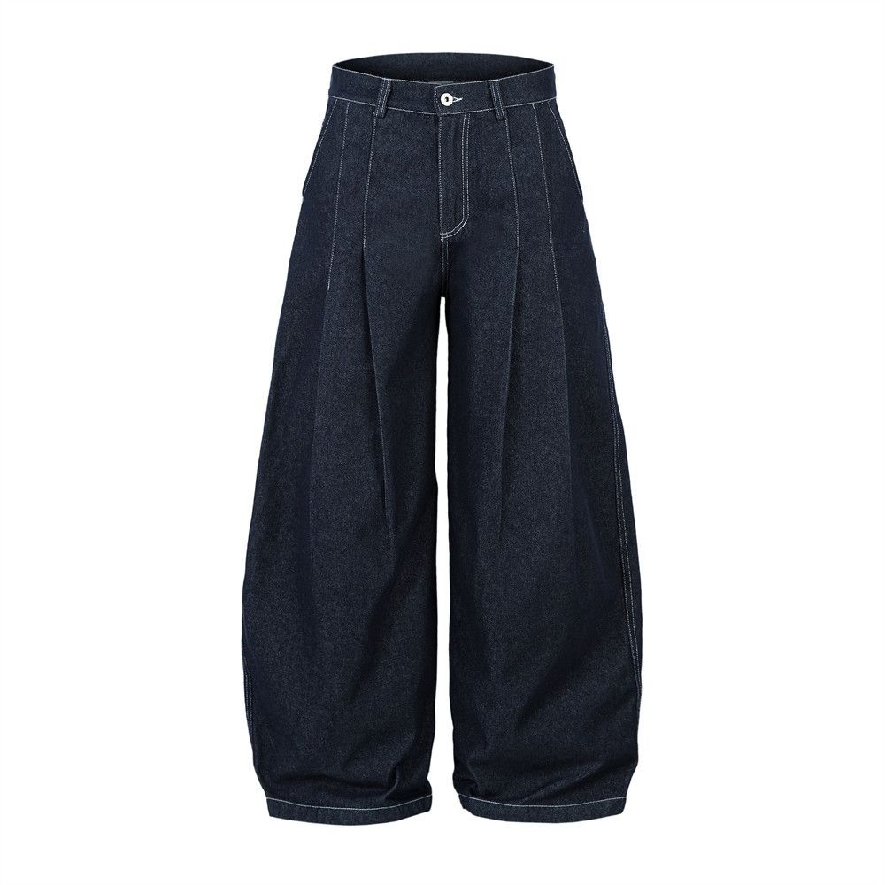 Japanese Brand × Jean Men's hip-hop trendy pleated loose wide-leg scimitar jeans Size US 32 / EU 48 - 1 Thumbnail